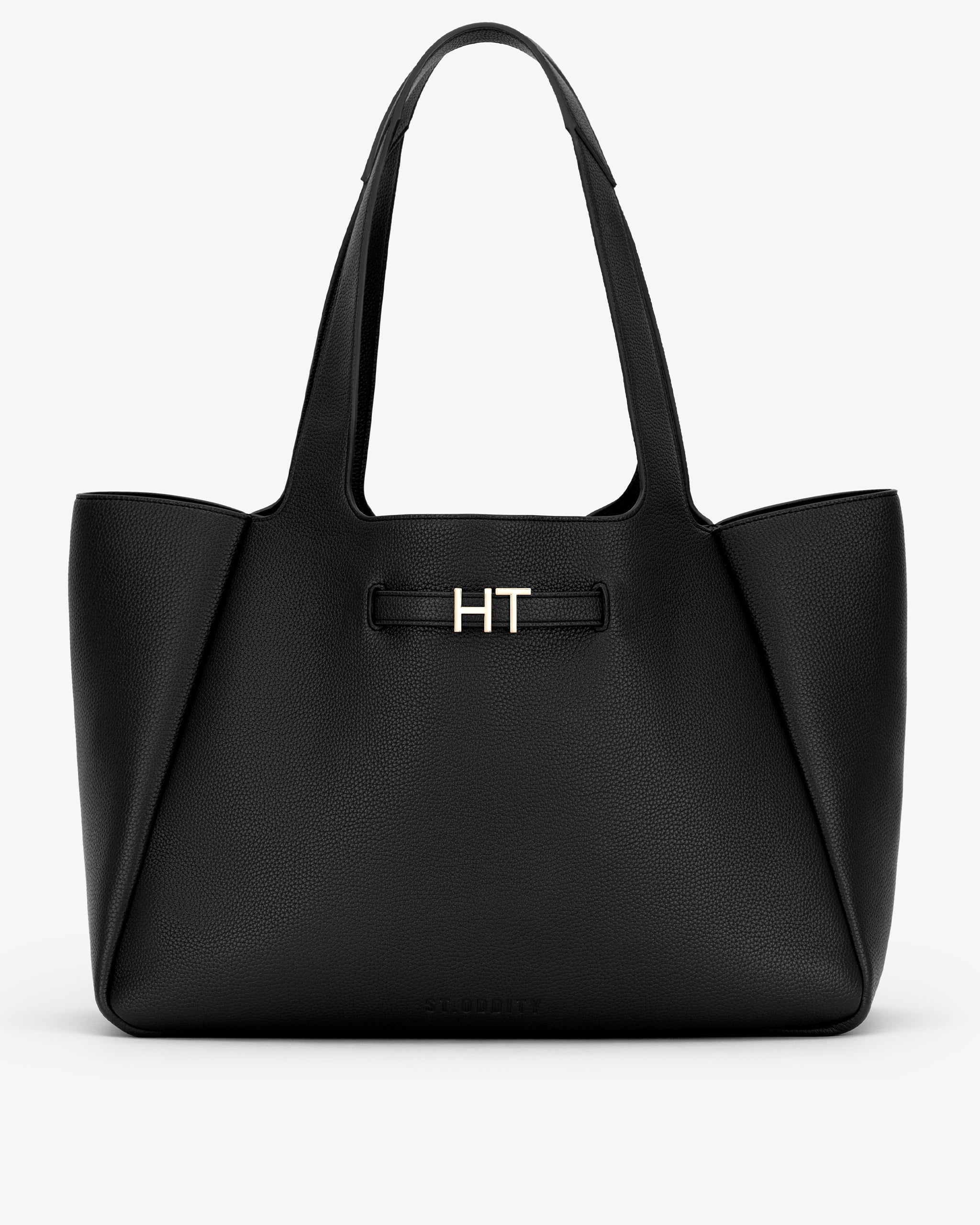 XL Casual Tote in Black/Gold with Personalised Hardware