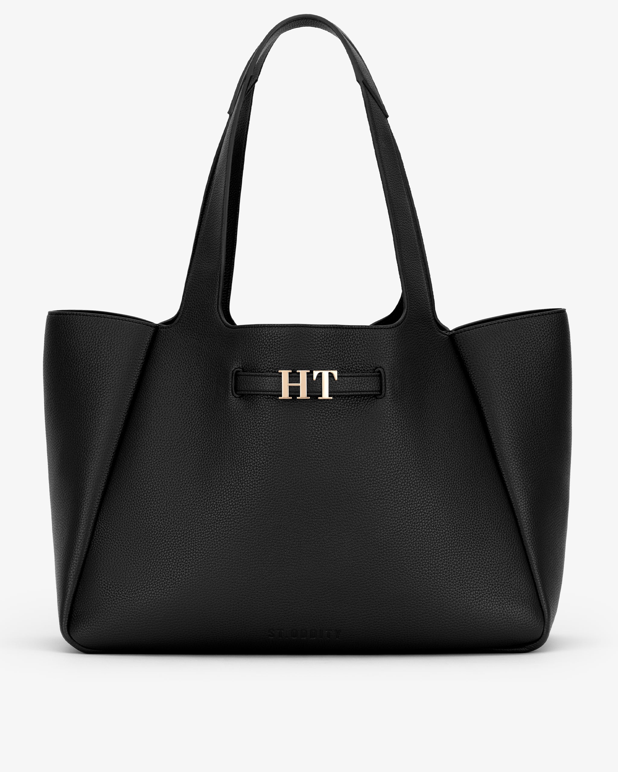 XL Casual Tote in Black/Gold with Personalised Hardware