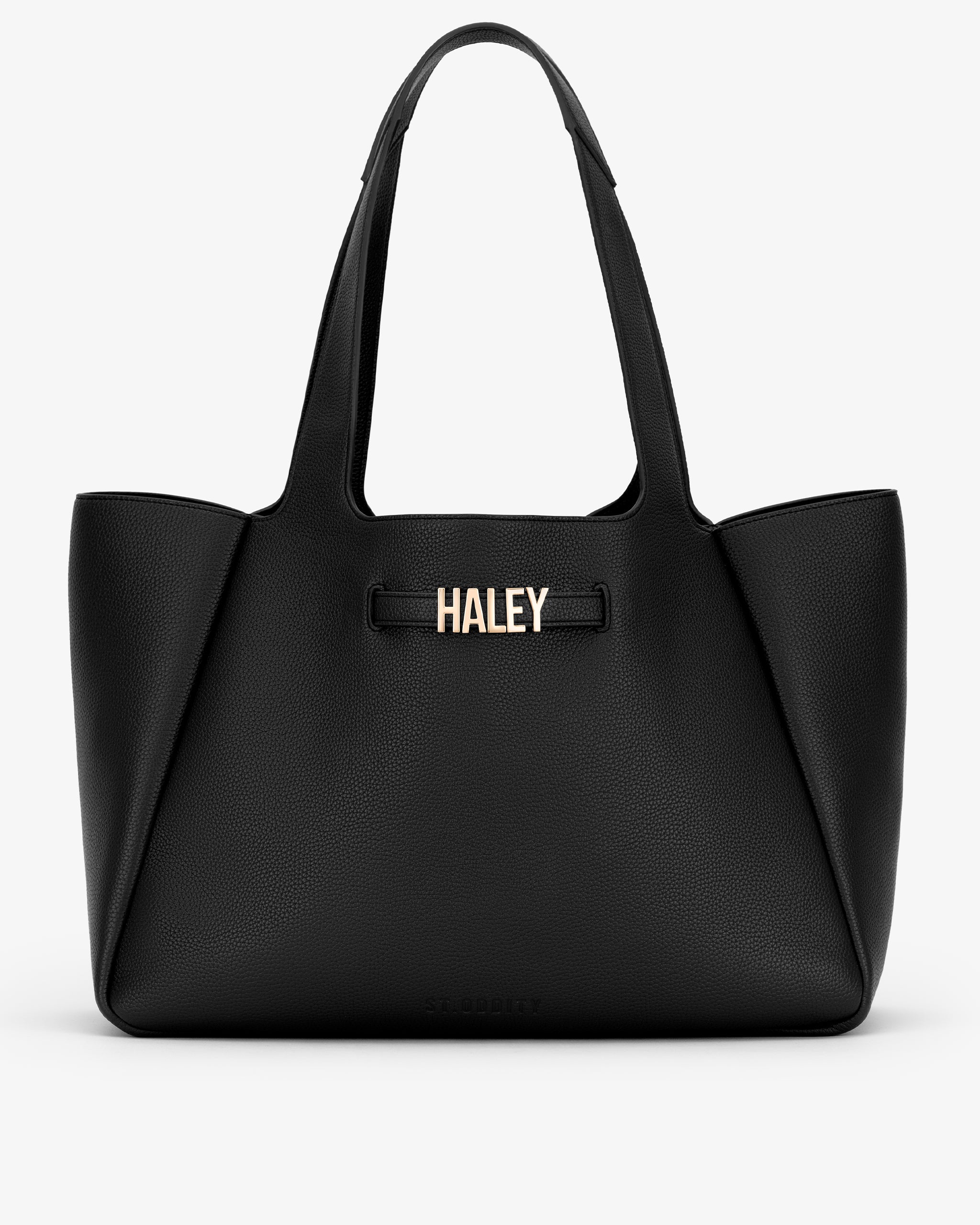 XL Casual Tote in Black/Gold with Personalised Hardware