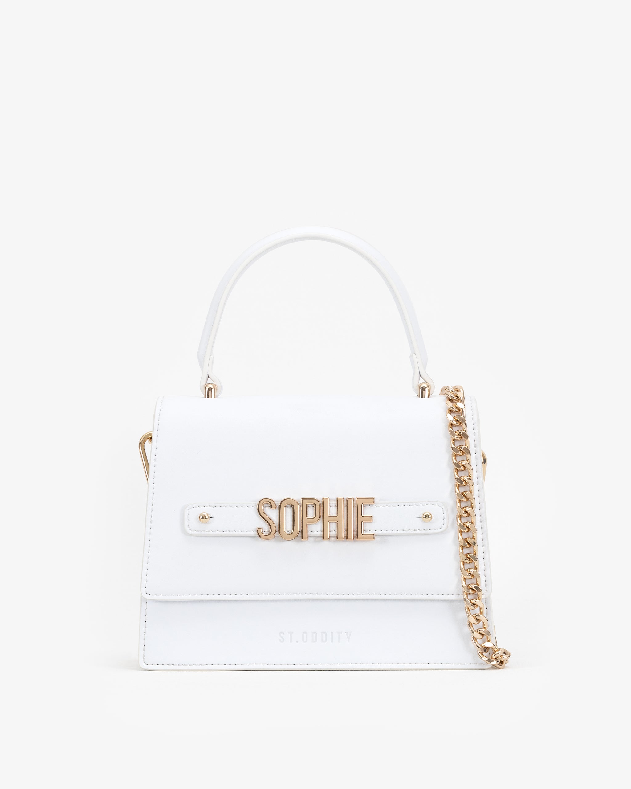 Evening Bag in White with Personalised Hardware