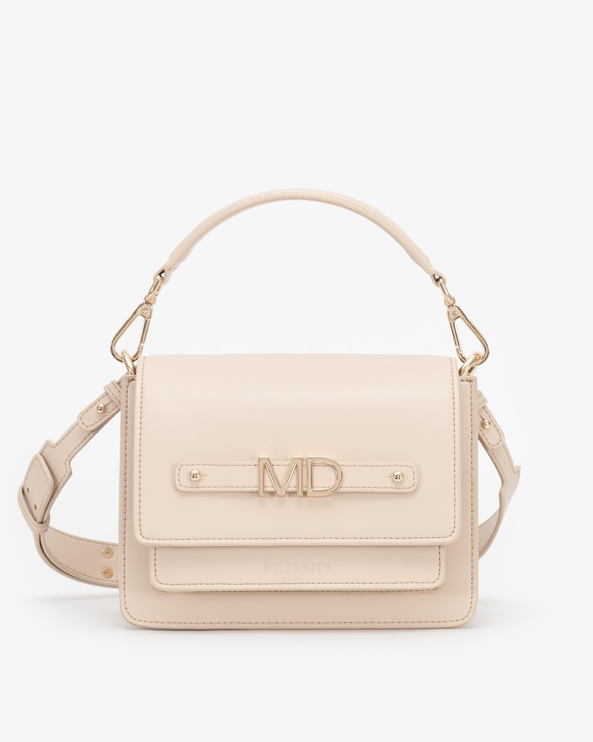 Shoulder Bag in Light Sand with Personalised Hardware