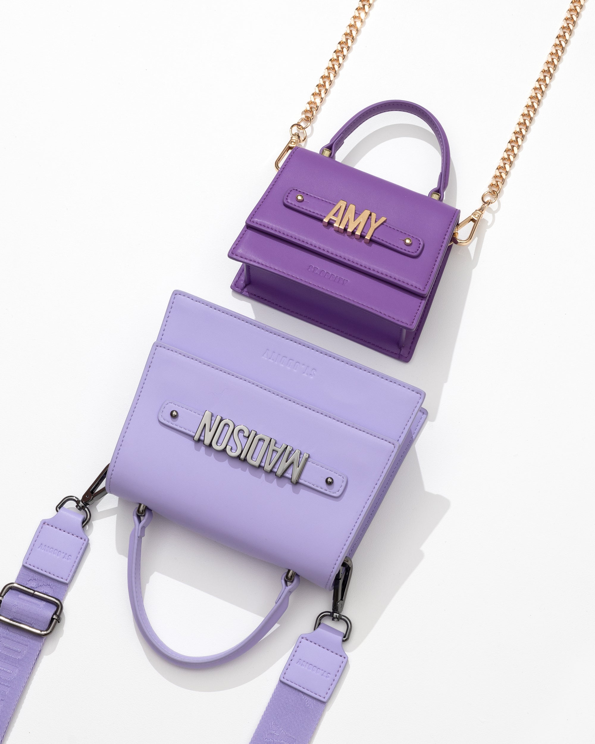 Evening Bag in Lavender with Personalised Hardware