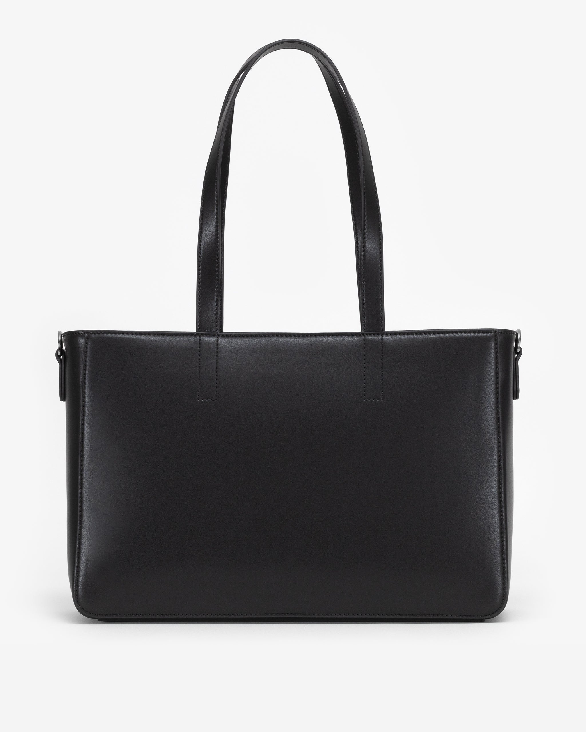 Wide Tote in Black/Gunmetal with Personalised Hardware