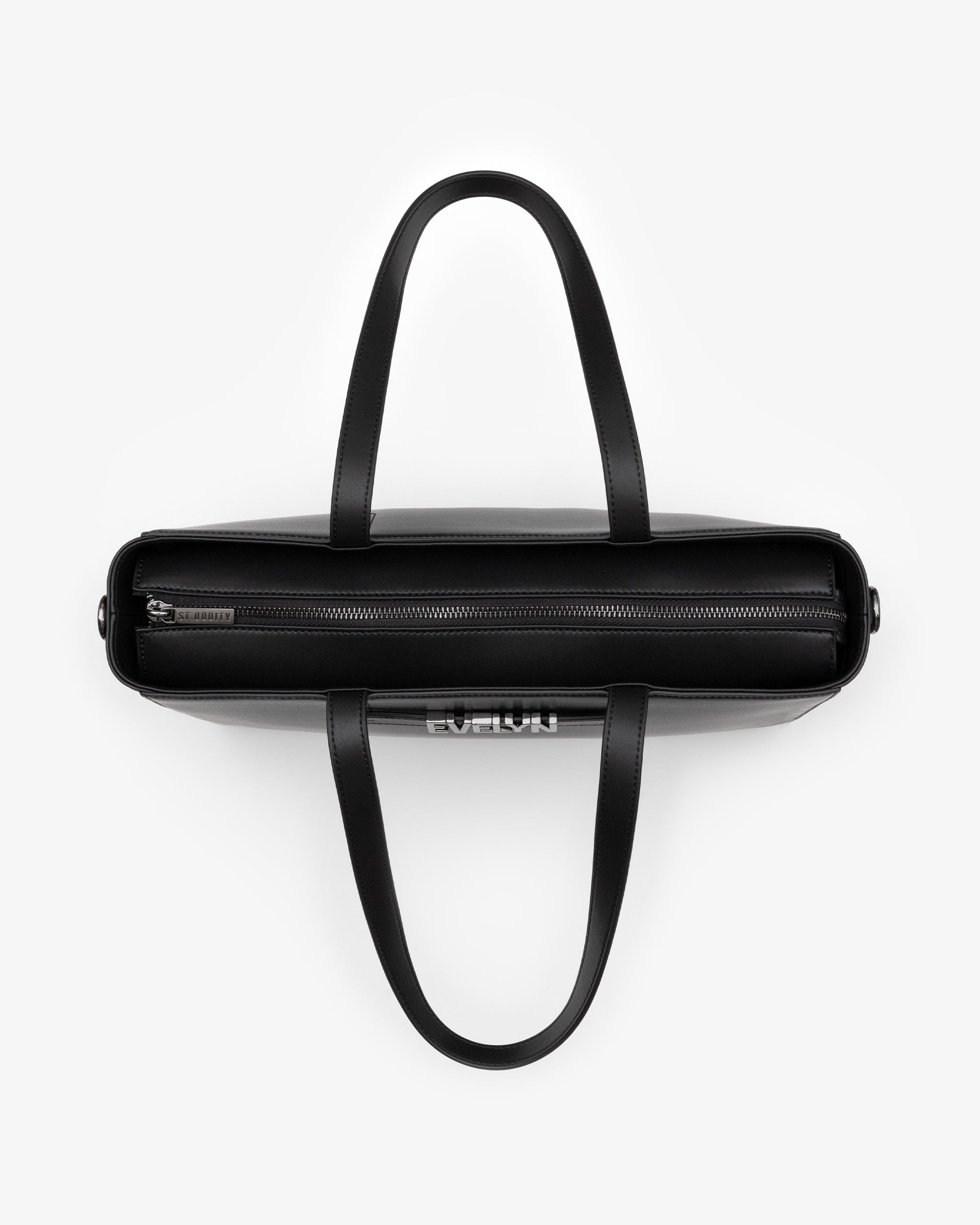 Wide Tote in Black/Gunmetal with Personalised Hardware