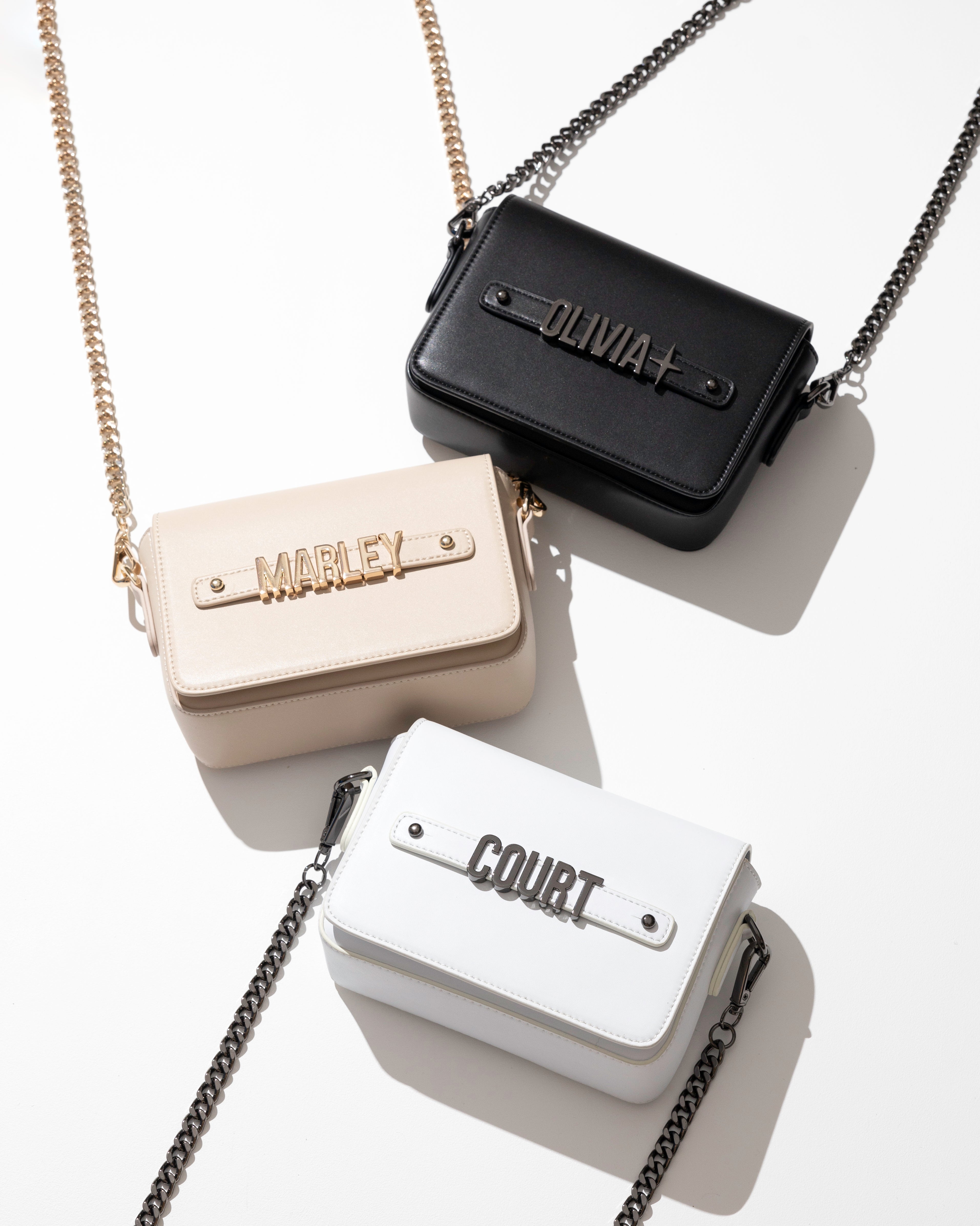 Crossbody Bag in Light Sand with Personalised Hardware