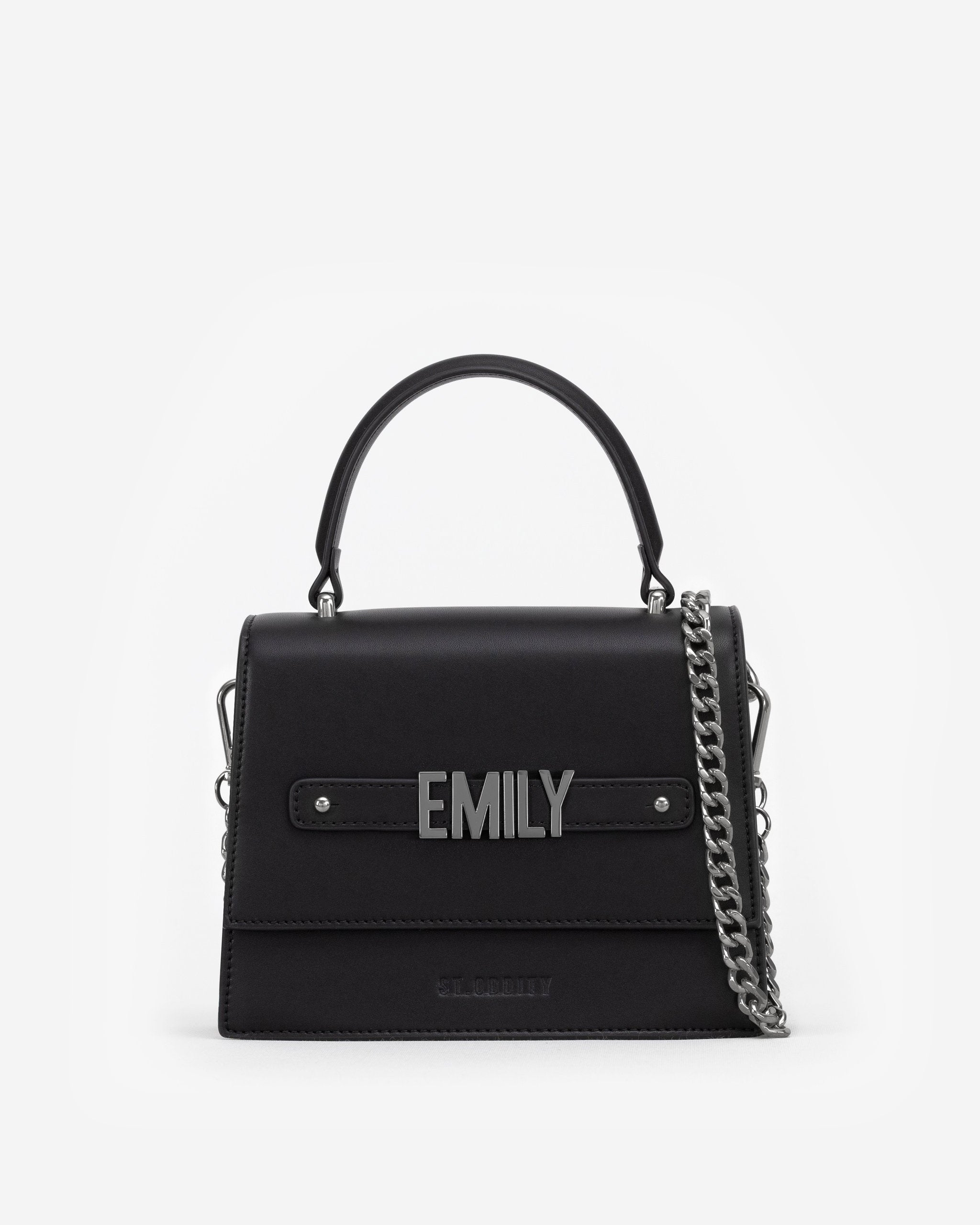 Evening Bag in Black/Gunmetal with Personalised Hardware