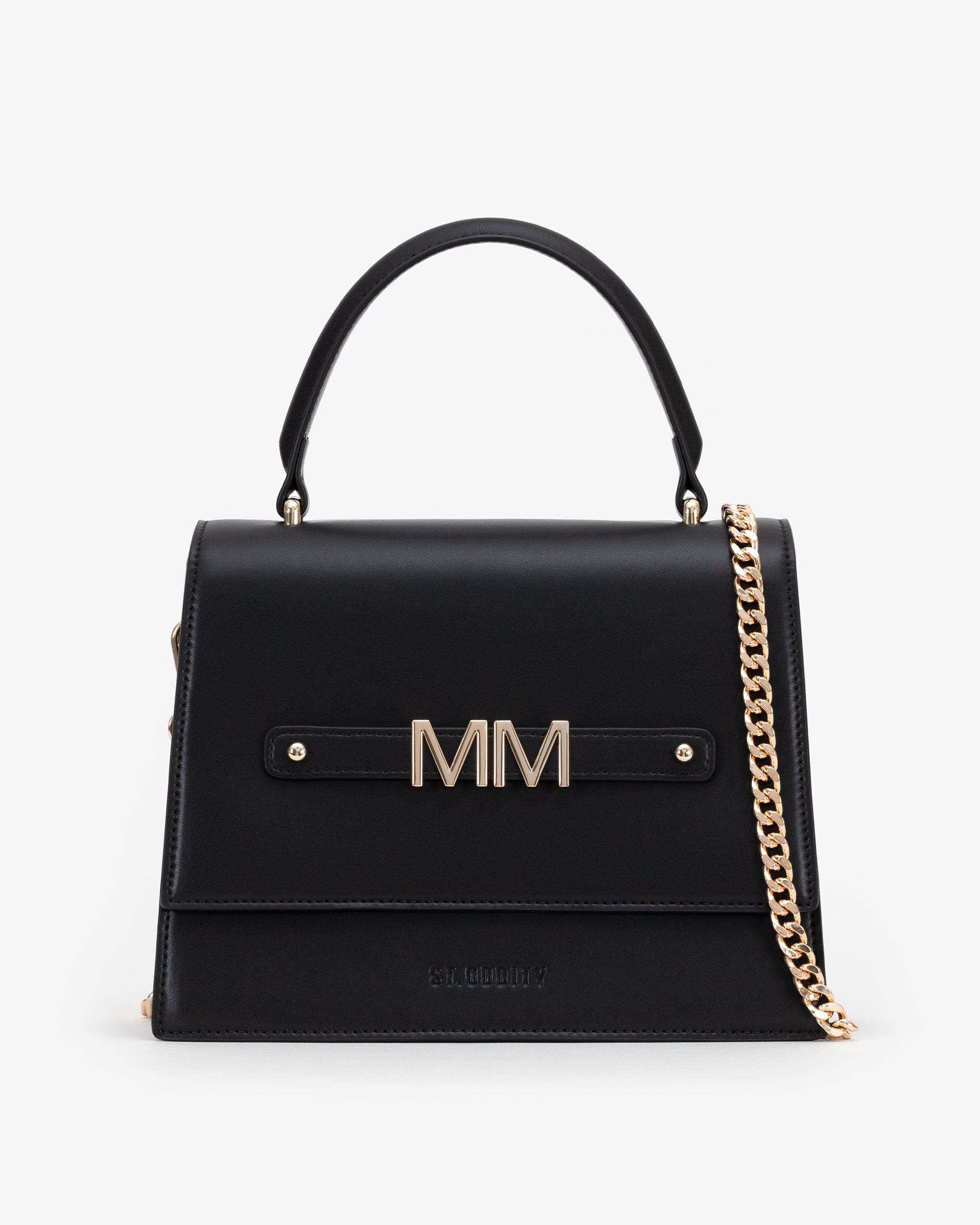 Pre-order (Mid-May): Large Evening Bag in Black/Gold with Personalised Hardware