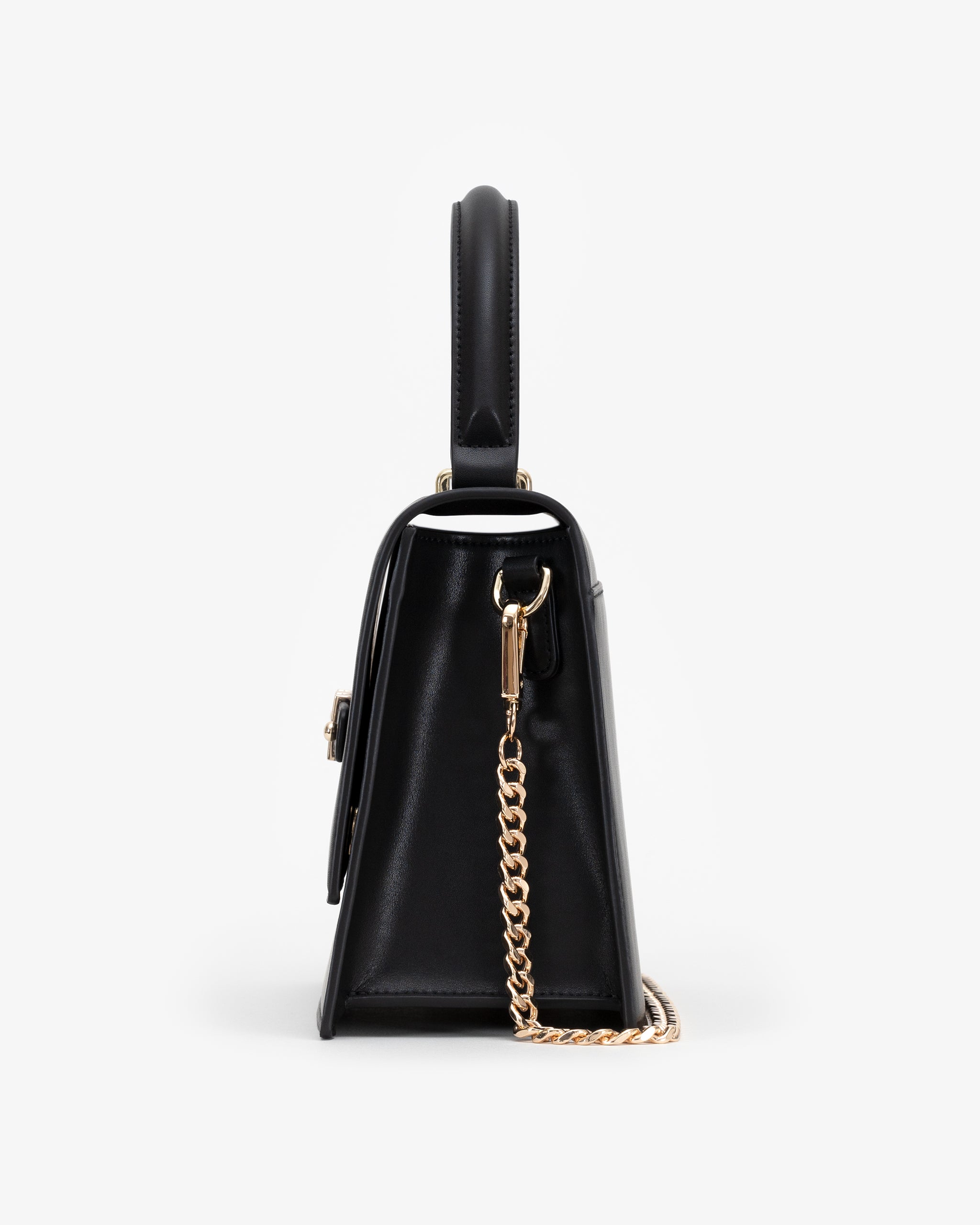 Large Evening Bag in Black/Gold with Personalised Hardware