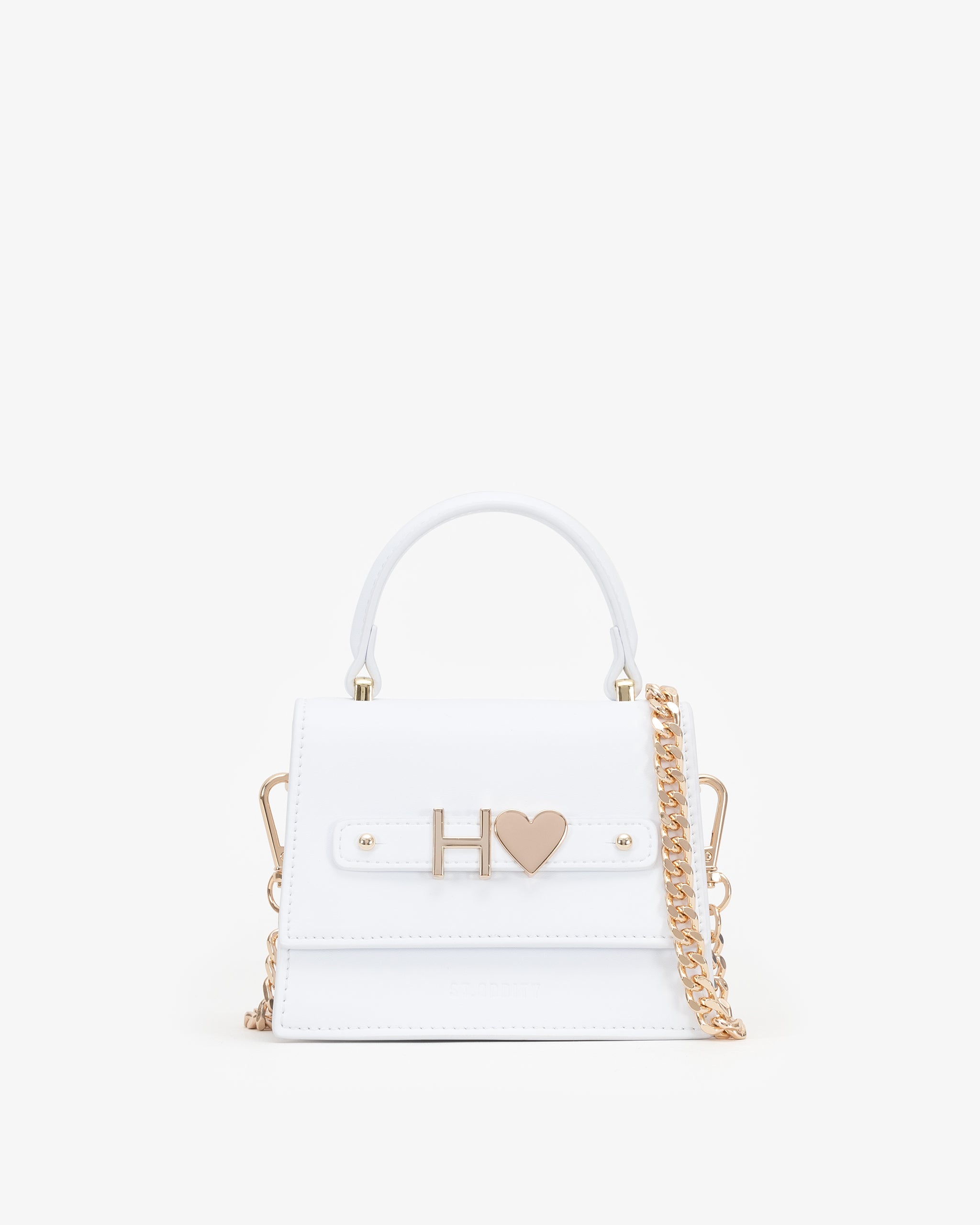 Mini Evening Bag in White with Personalised Hardware