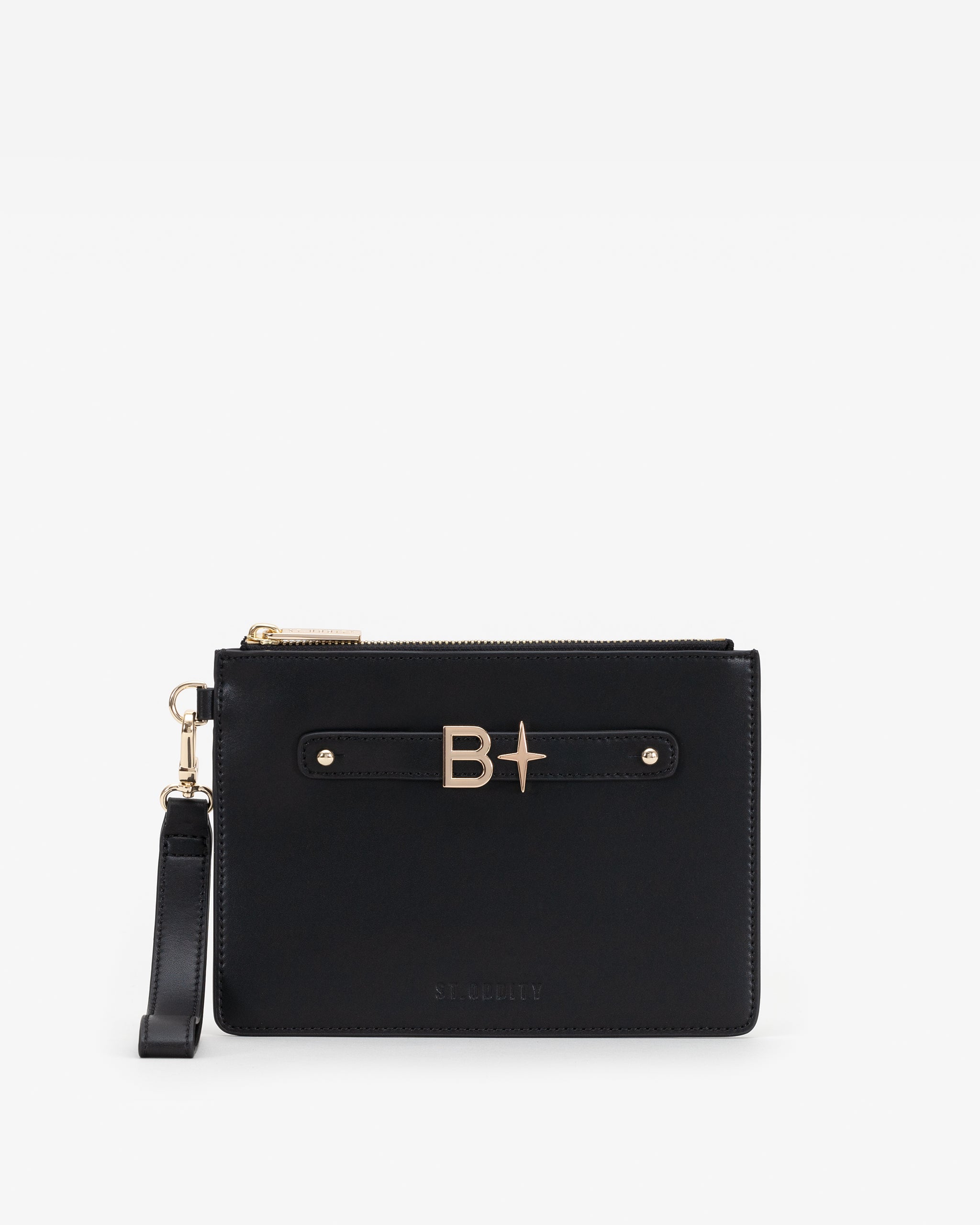 Pouch in Black/Gold with Personalised Hardware