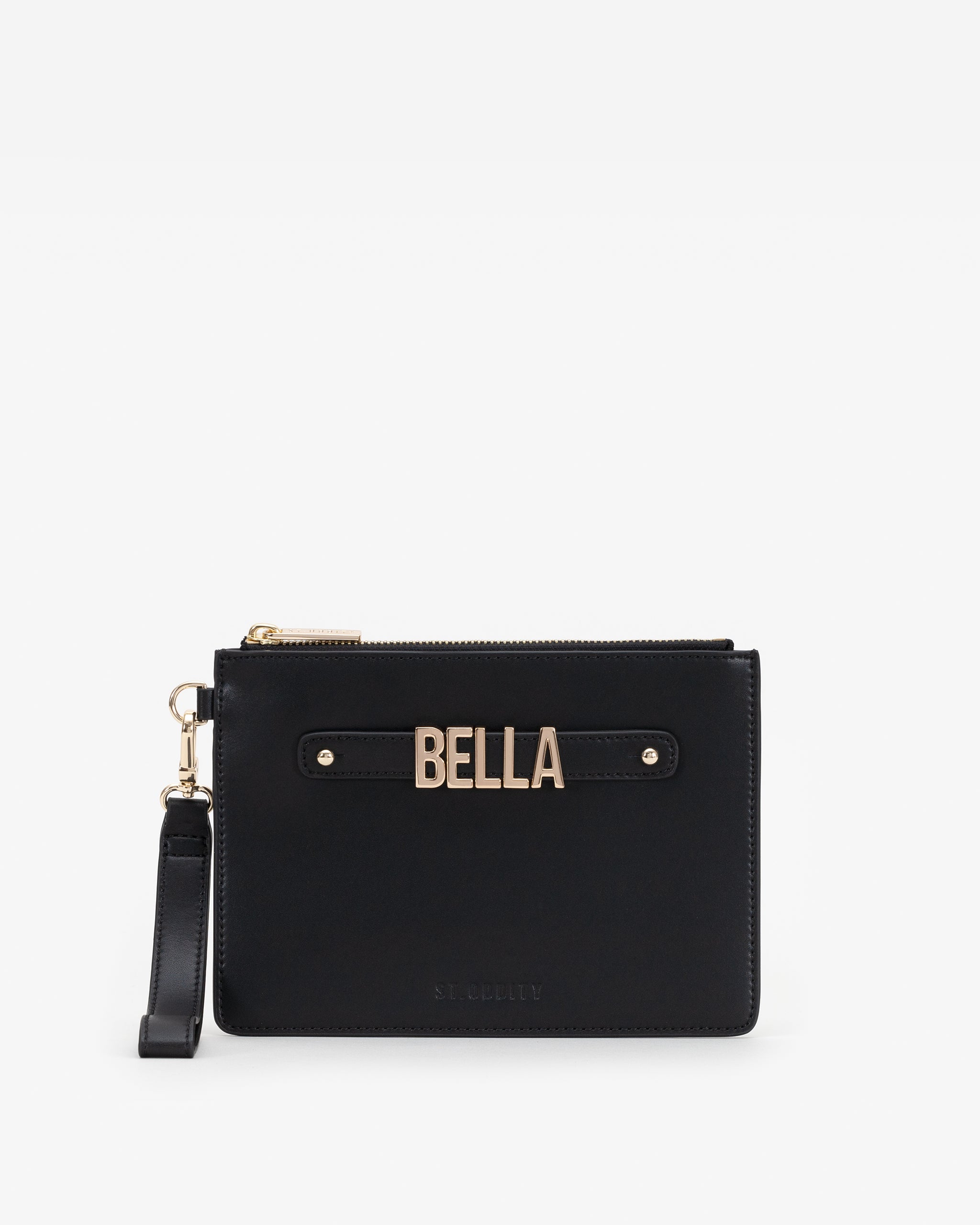 Pouch in Black/Gold with Personalised Hardware