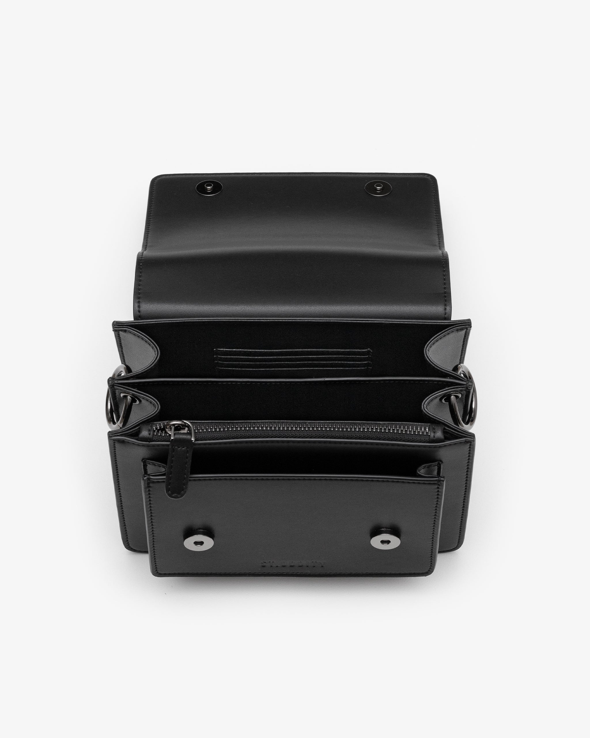 Shoulder Bag in Black/Gunmetal with Personalised Hardware