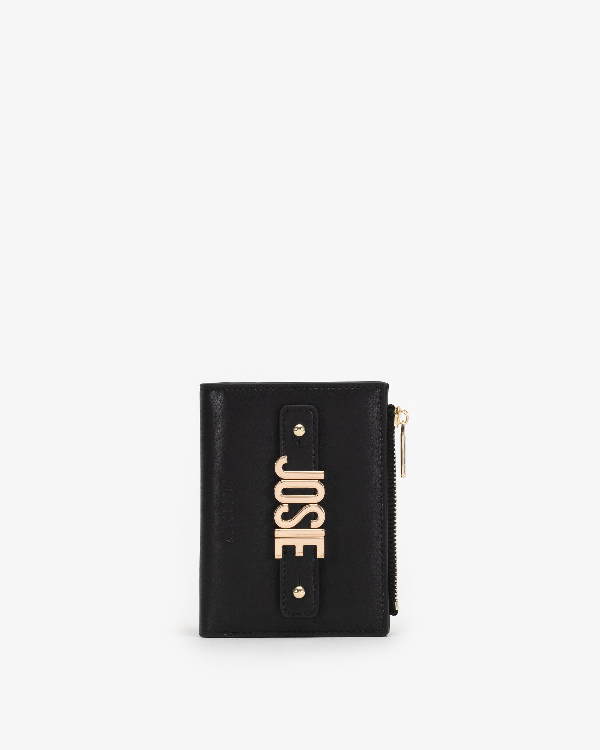 Wallet in Black/Gold with Personalised Hardware