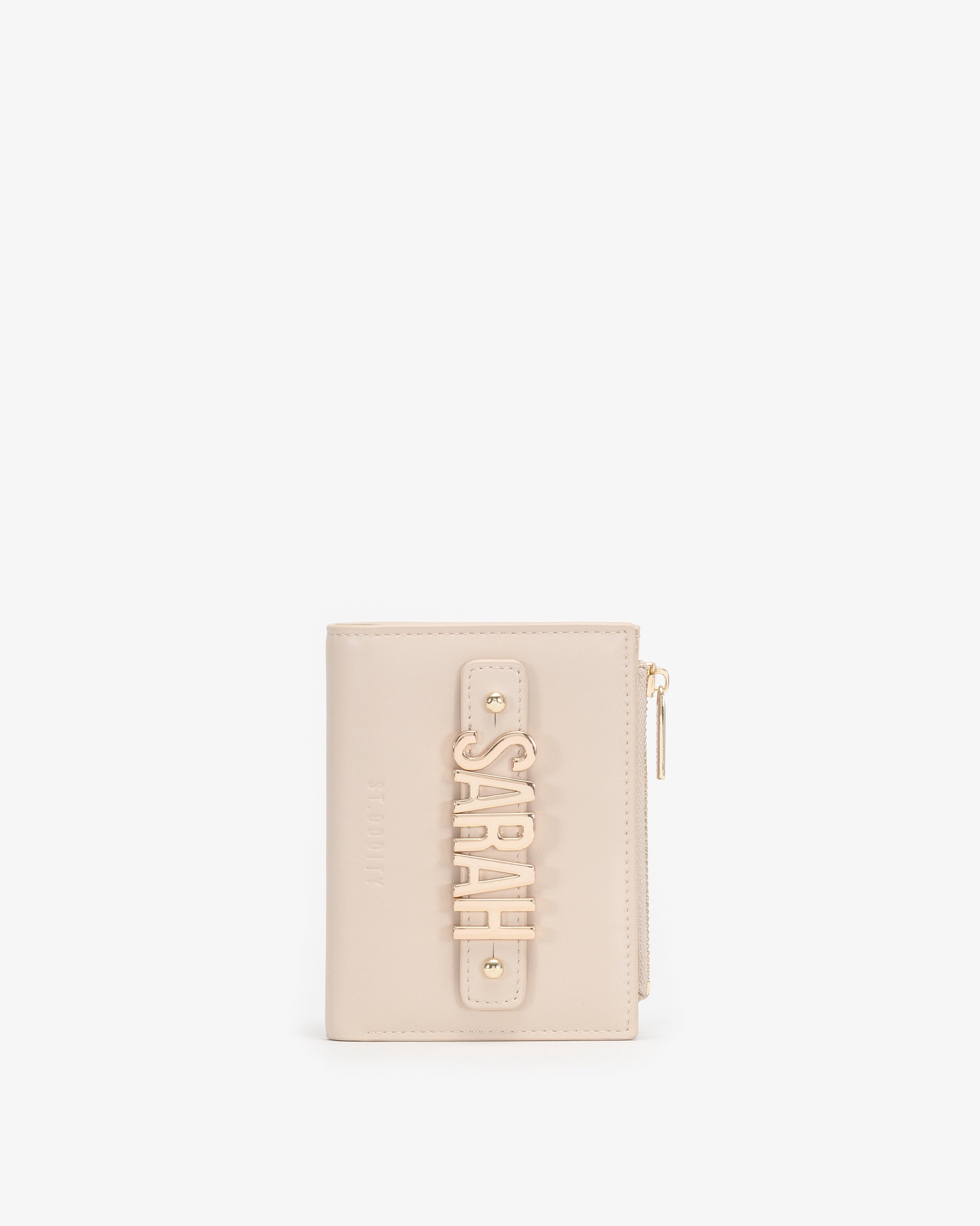 Wallet in Light Sand with Personalised Hardware