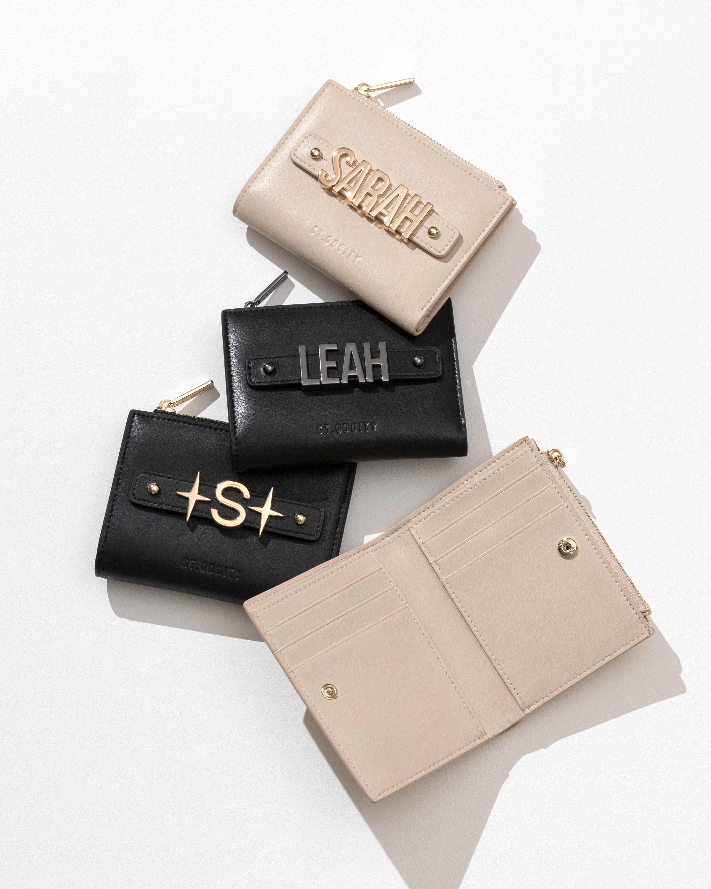 Wallet in Black/Gold with Personalised Hardware