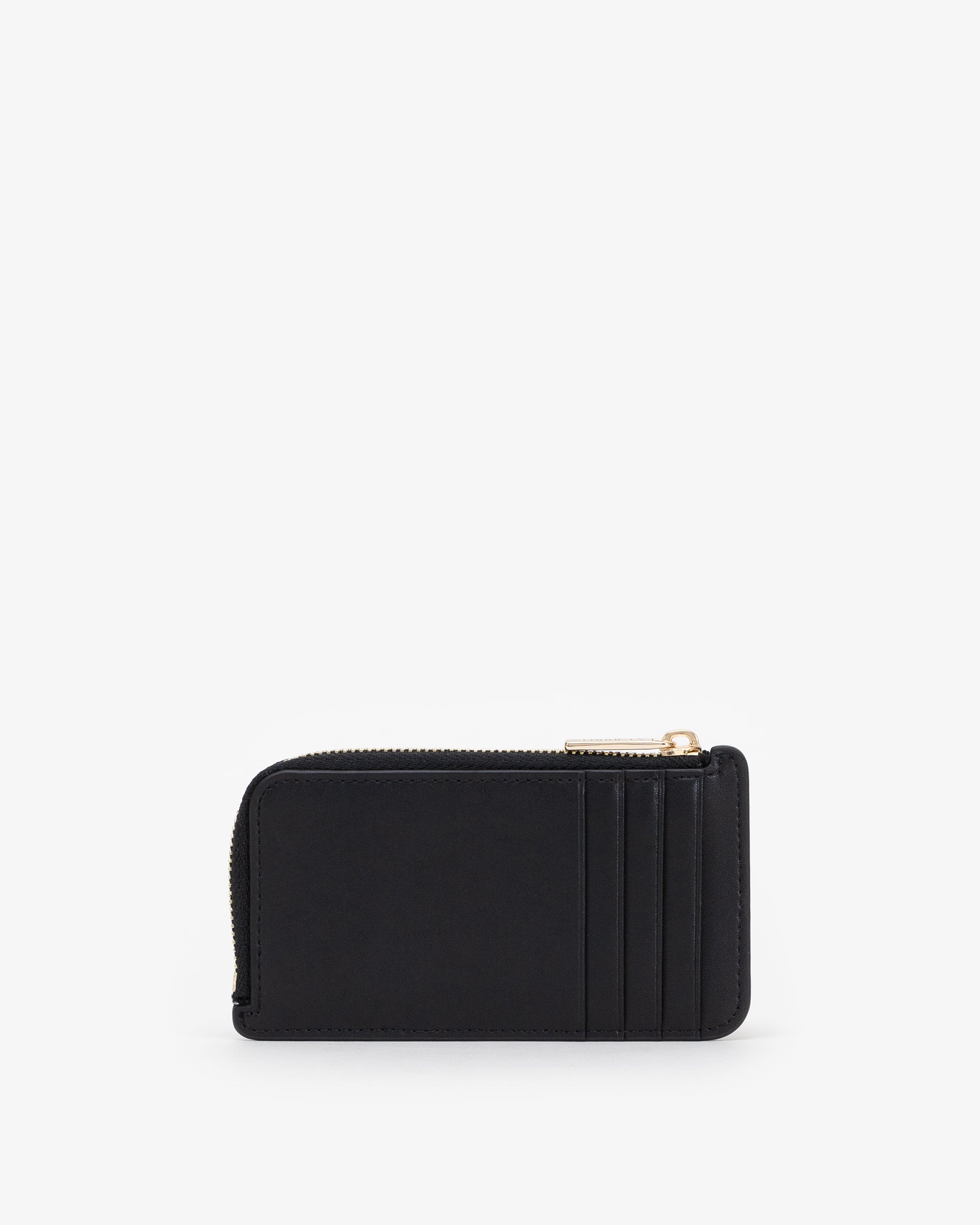 Zip Card Holder in Black/Gold