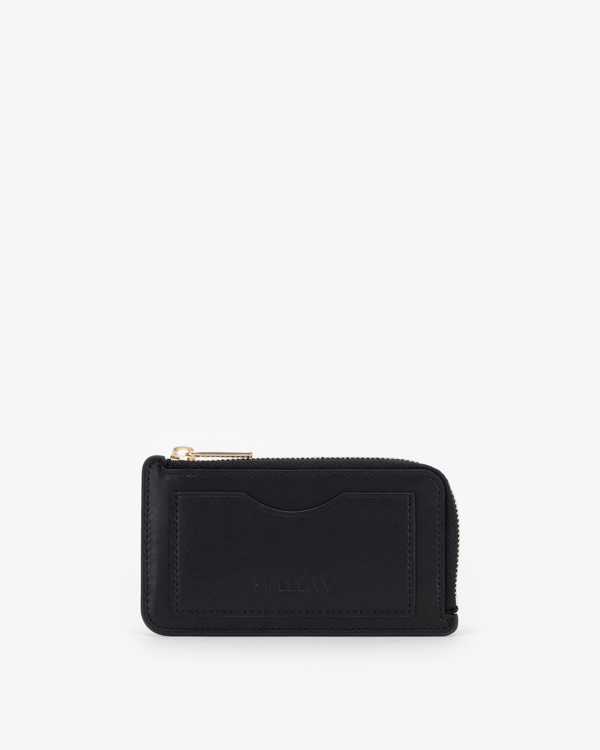 Zip Card Holder in Black/Gold