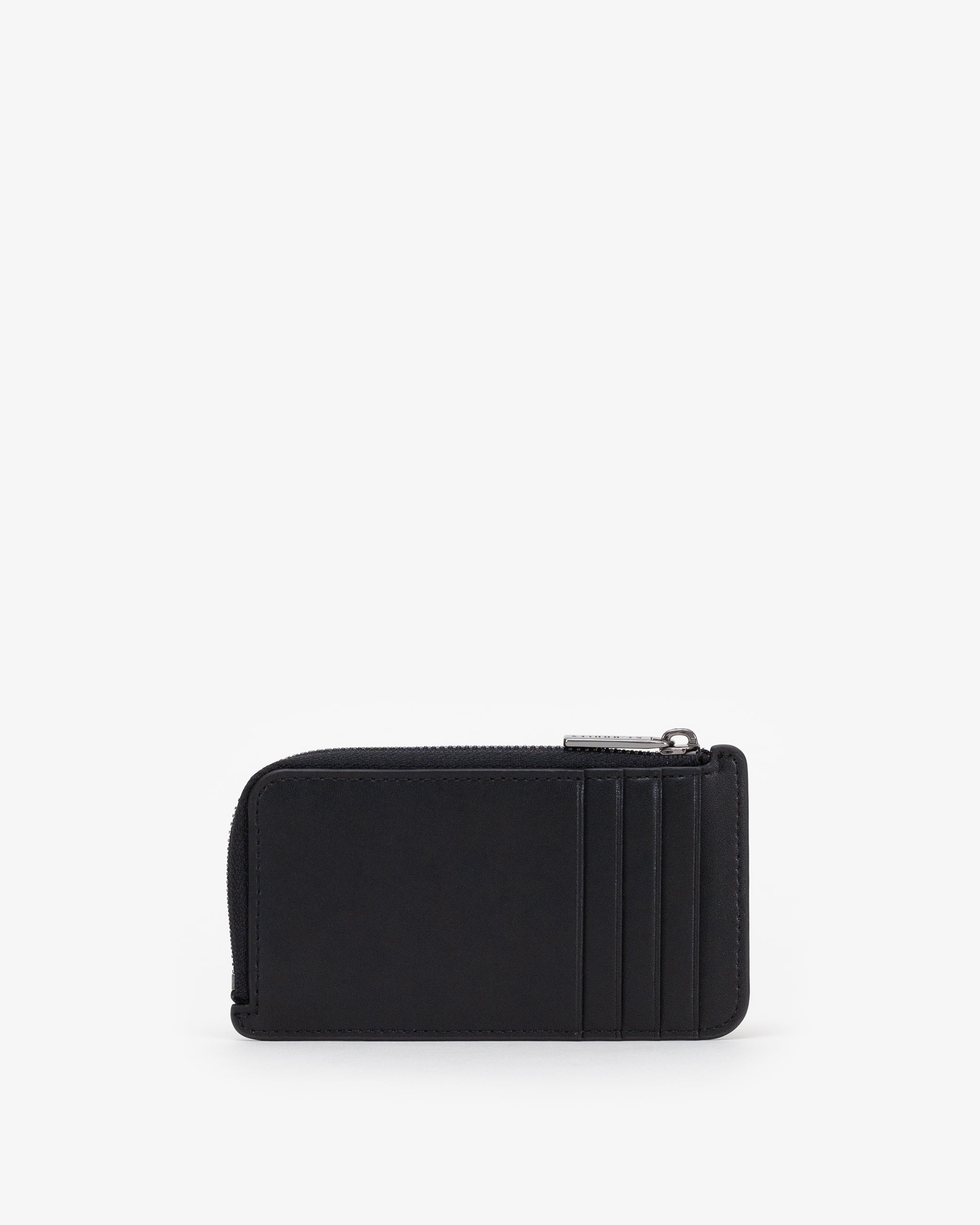Zip Card Holder in Black/Gunmetal