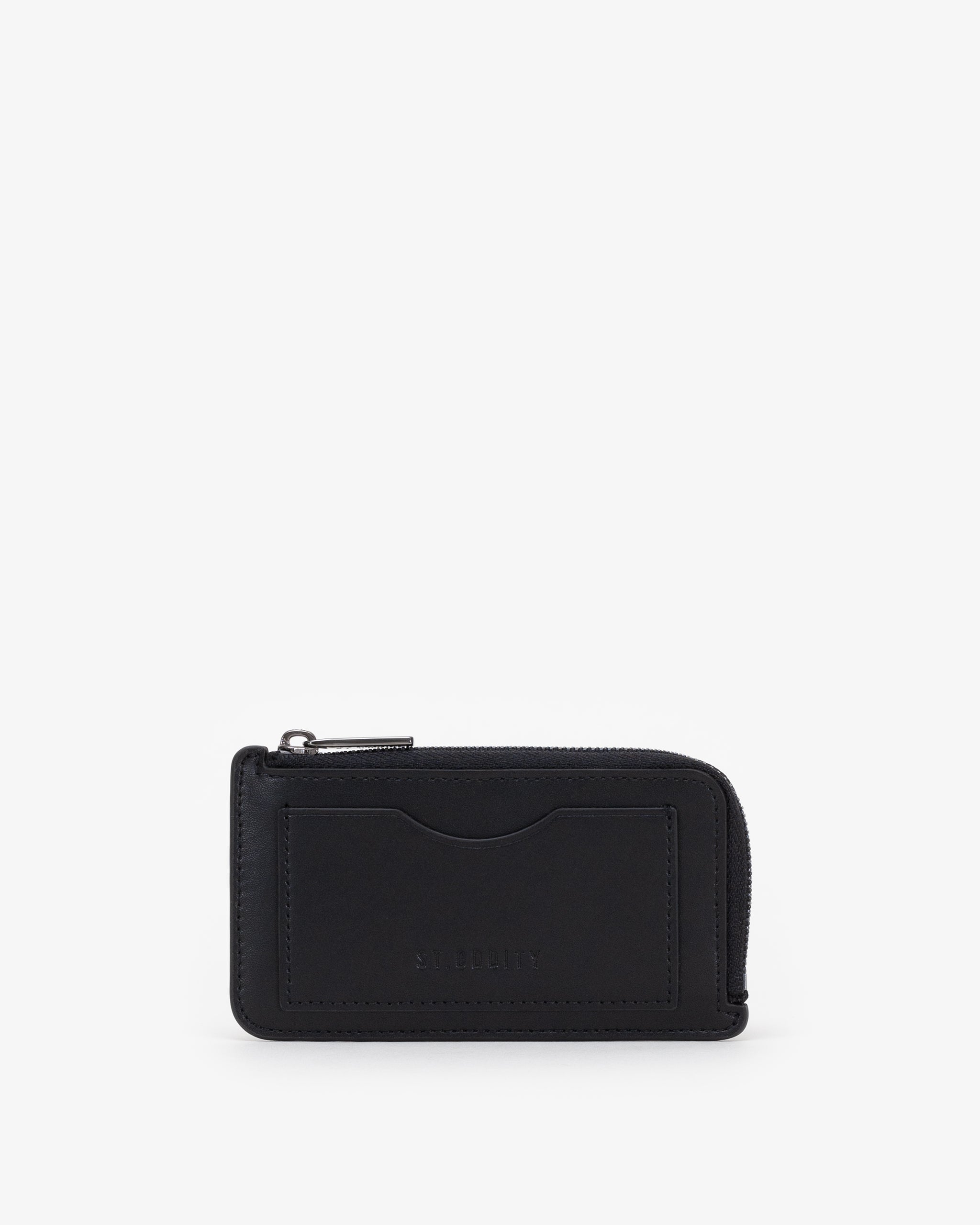 Zip Card Holder in Black/Gunmetal