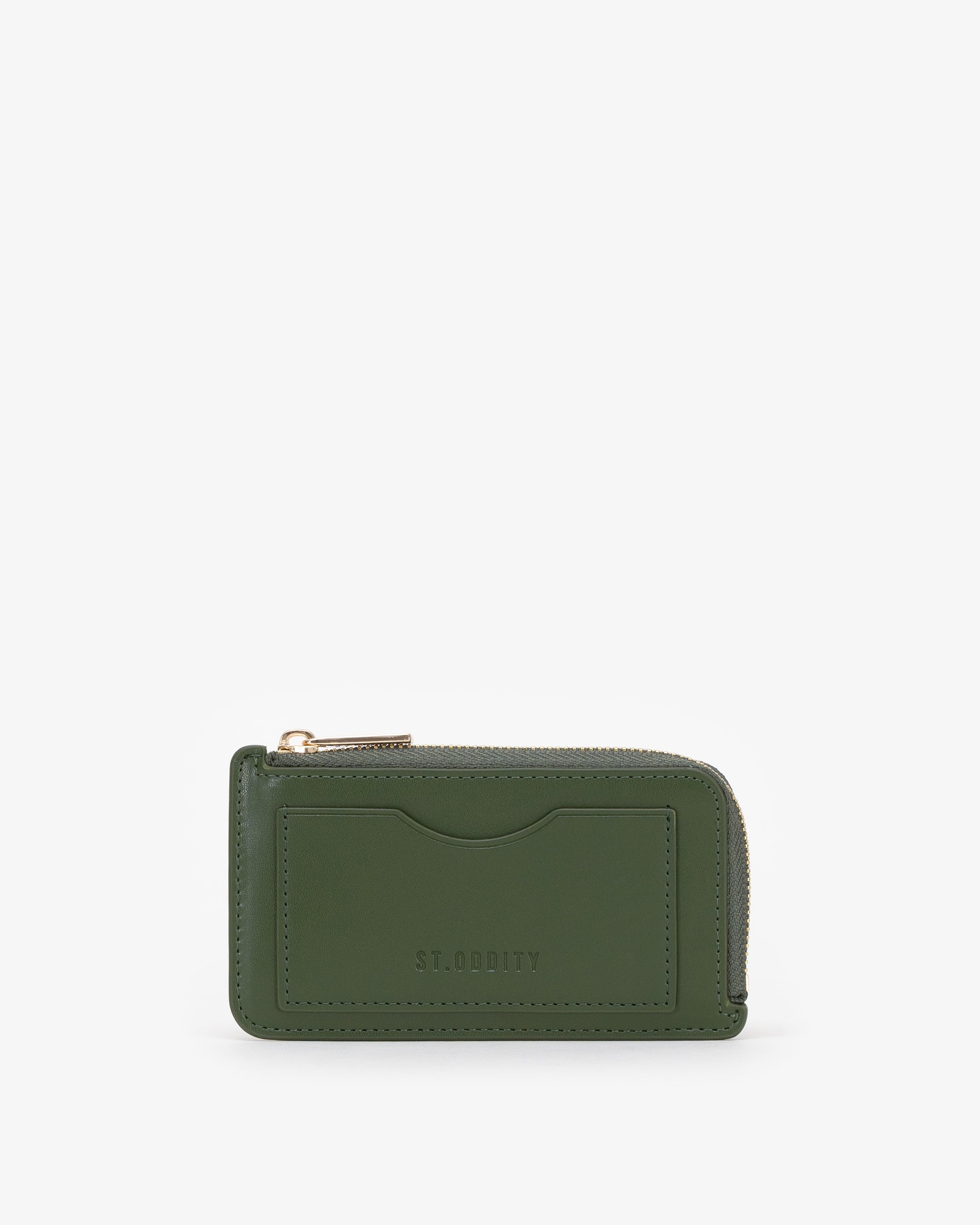 Zip Card Holder in Khaki Green