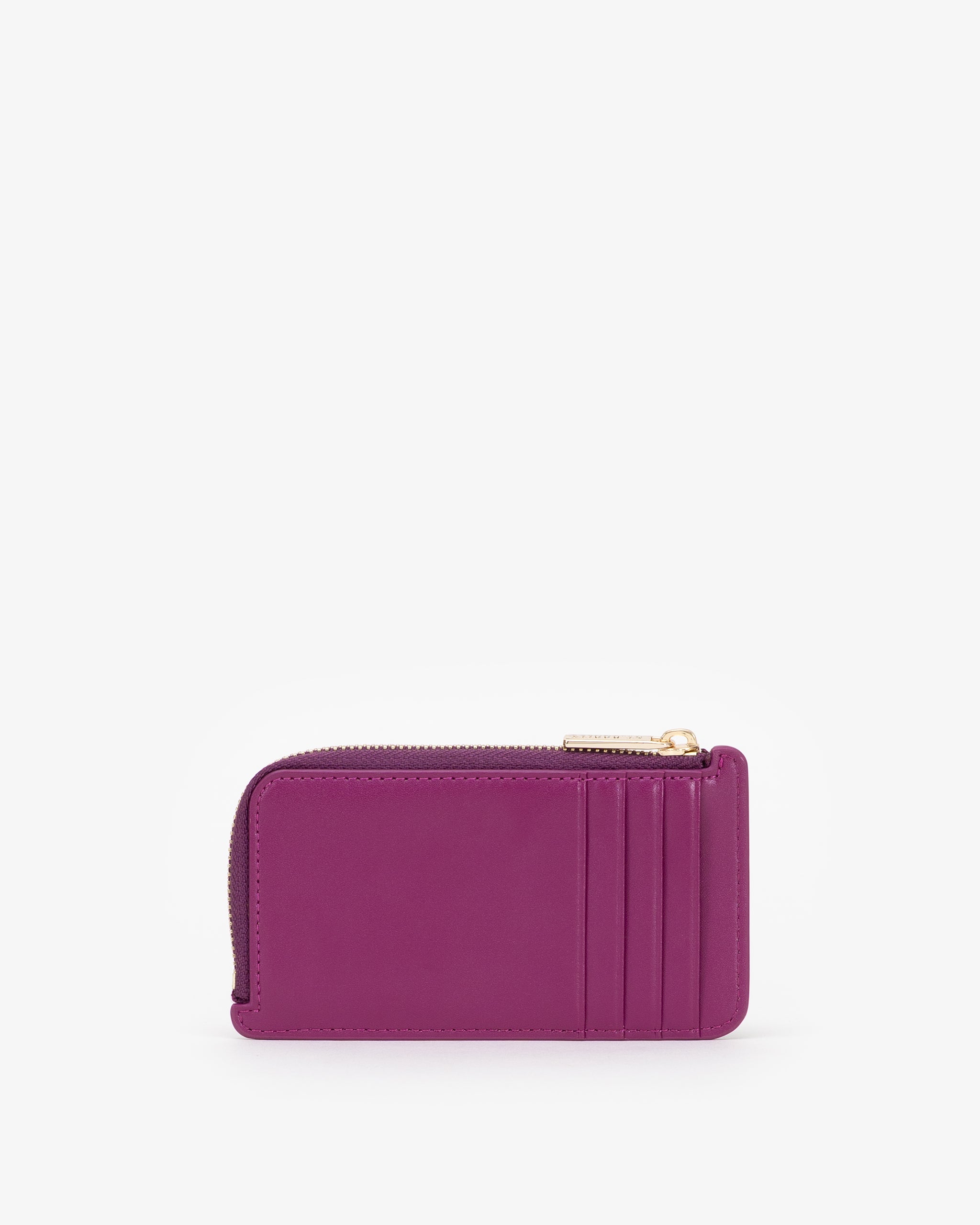 Zip Card Holder in Plum