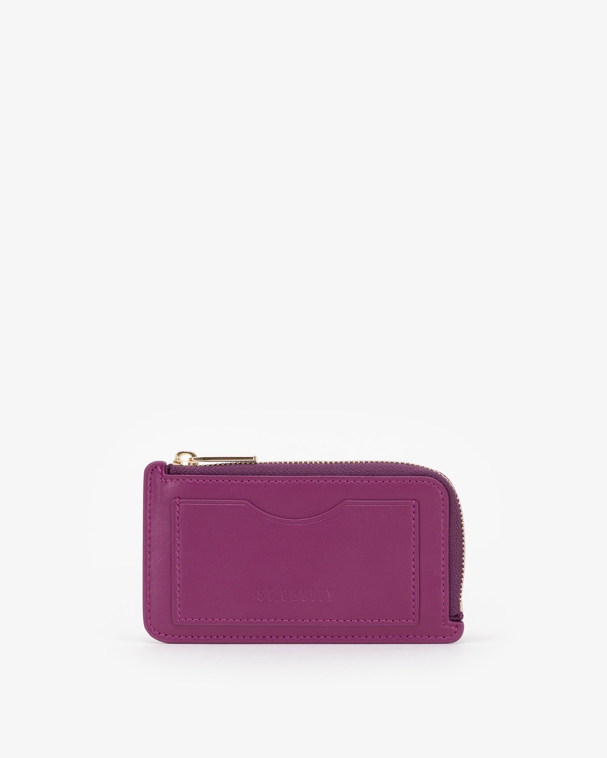 Zip Card Holder in Plum