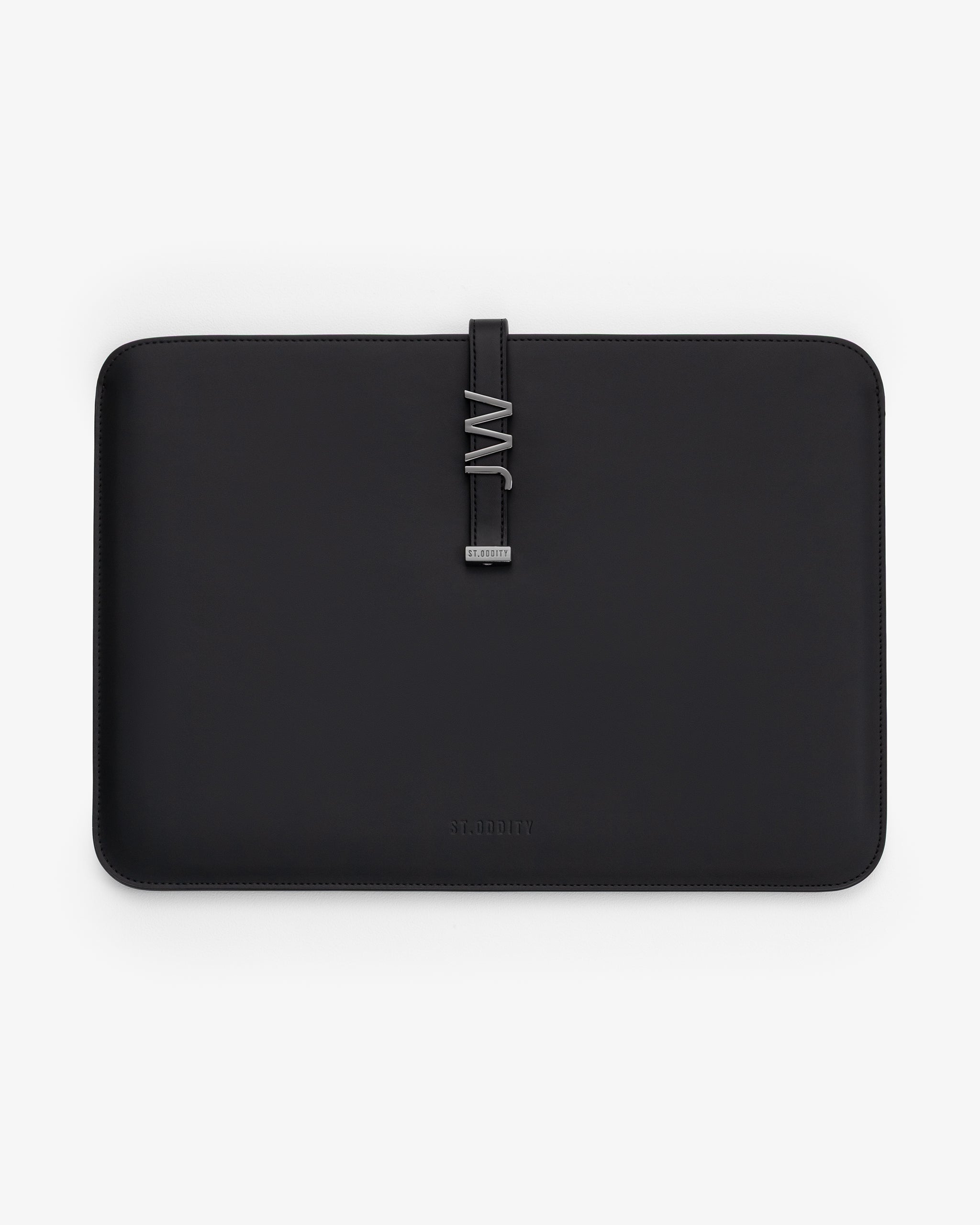 15"/16" Laptop Sleeve in Black/Gunmetal with Personalised Hardware