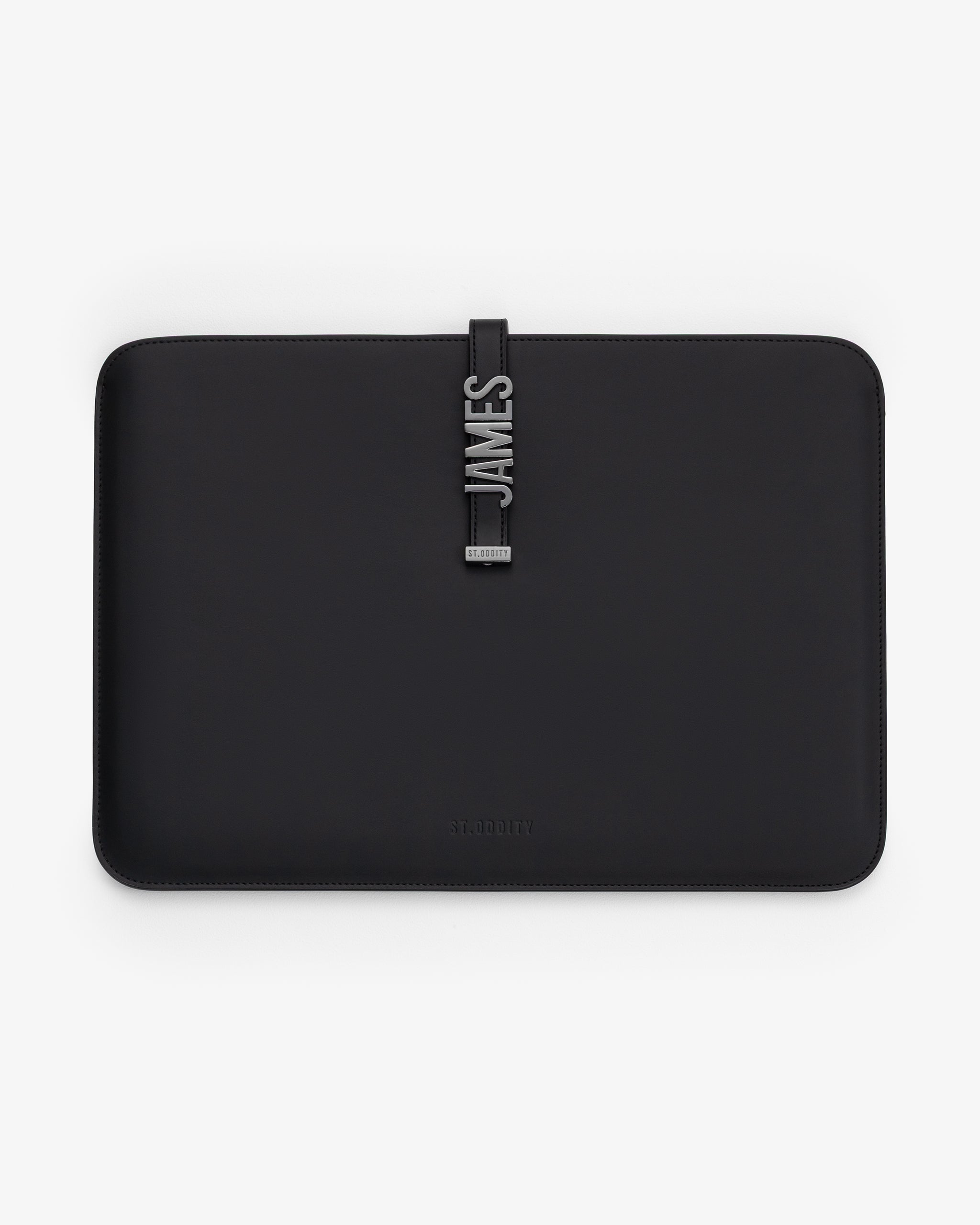15"/16" Laptop Sleeve in Black/Gunmetal with Personalised Hardware
