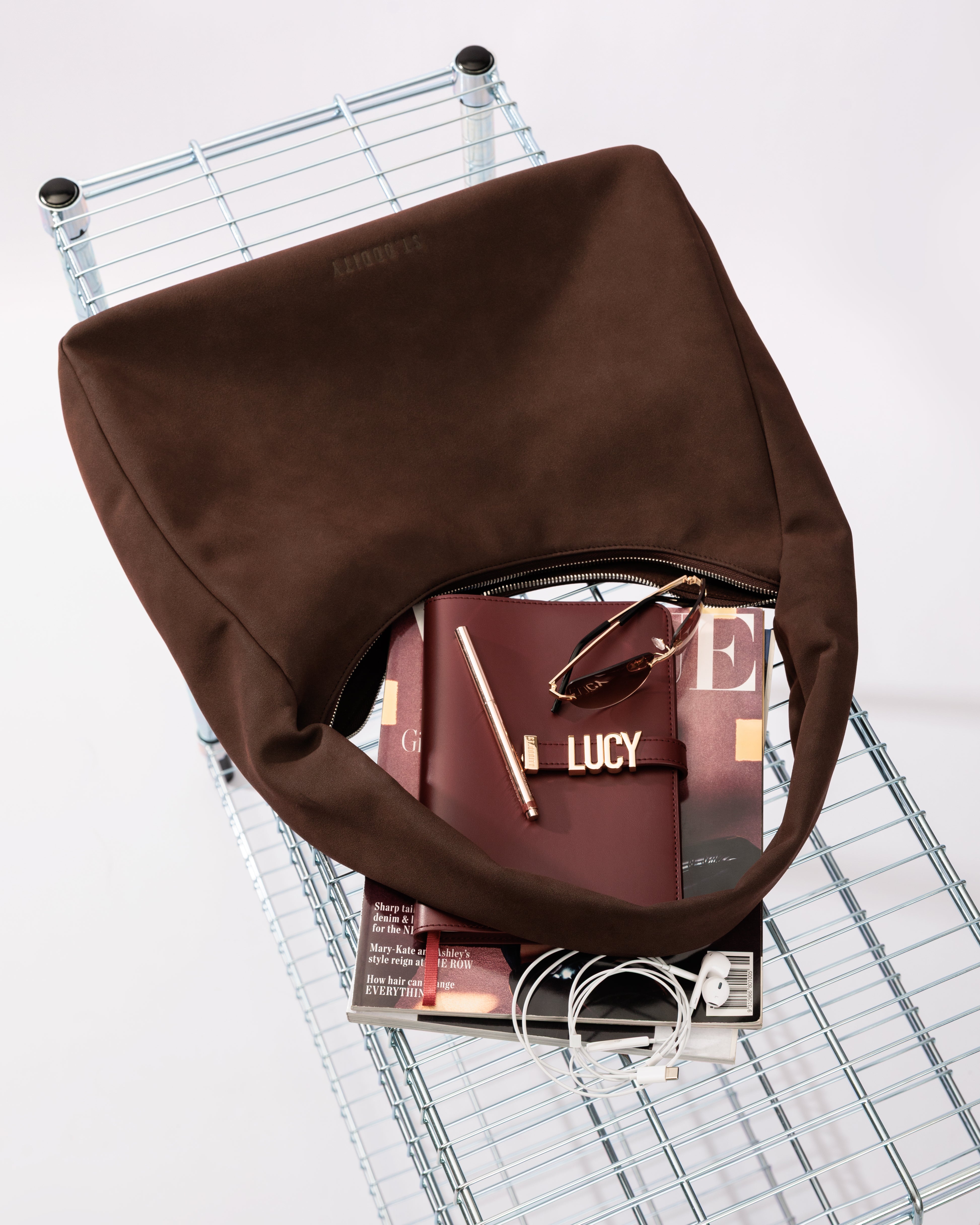 Hobo Bag in Chocolate Faux Suede