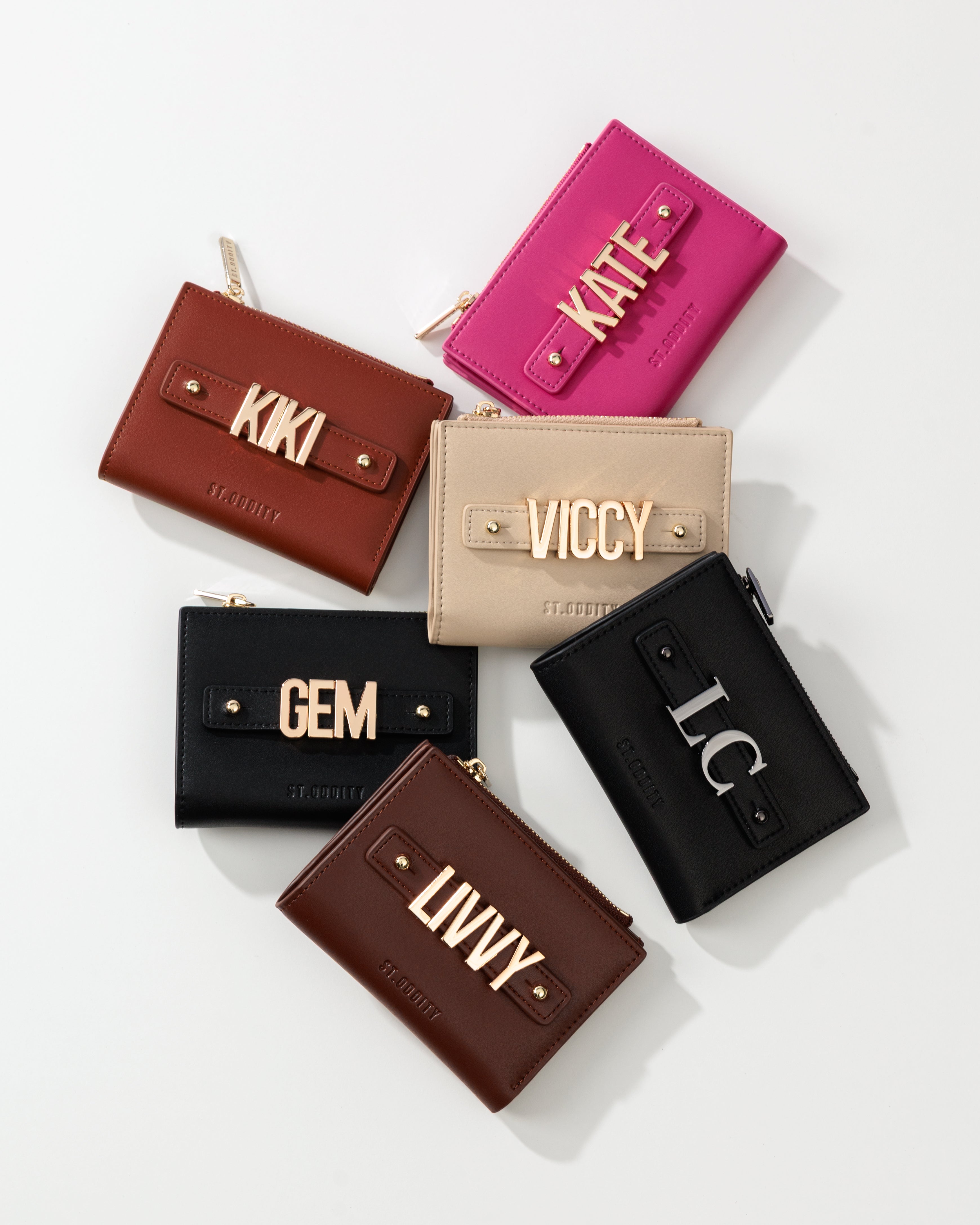 Wallet in Black/Gold with Personalised Hardware