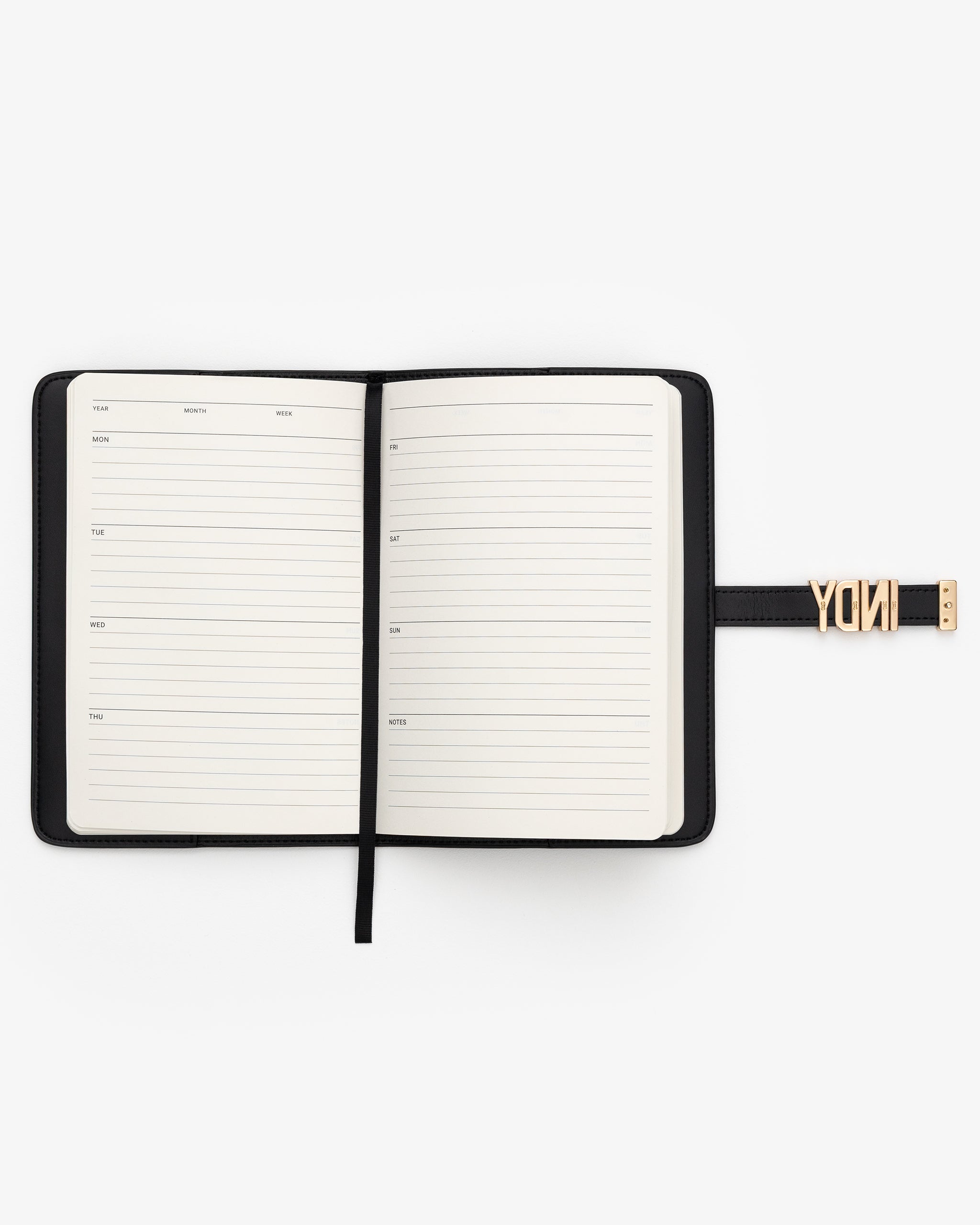 Pre-order (Mid-March): A5 Notebook in Black/Gold with Personalised Hardware