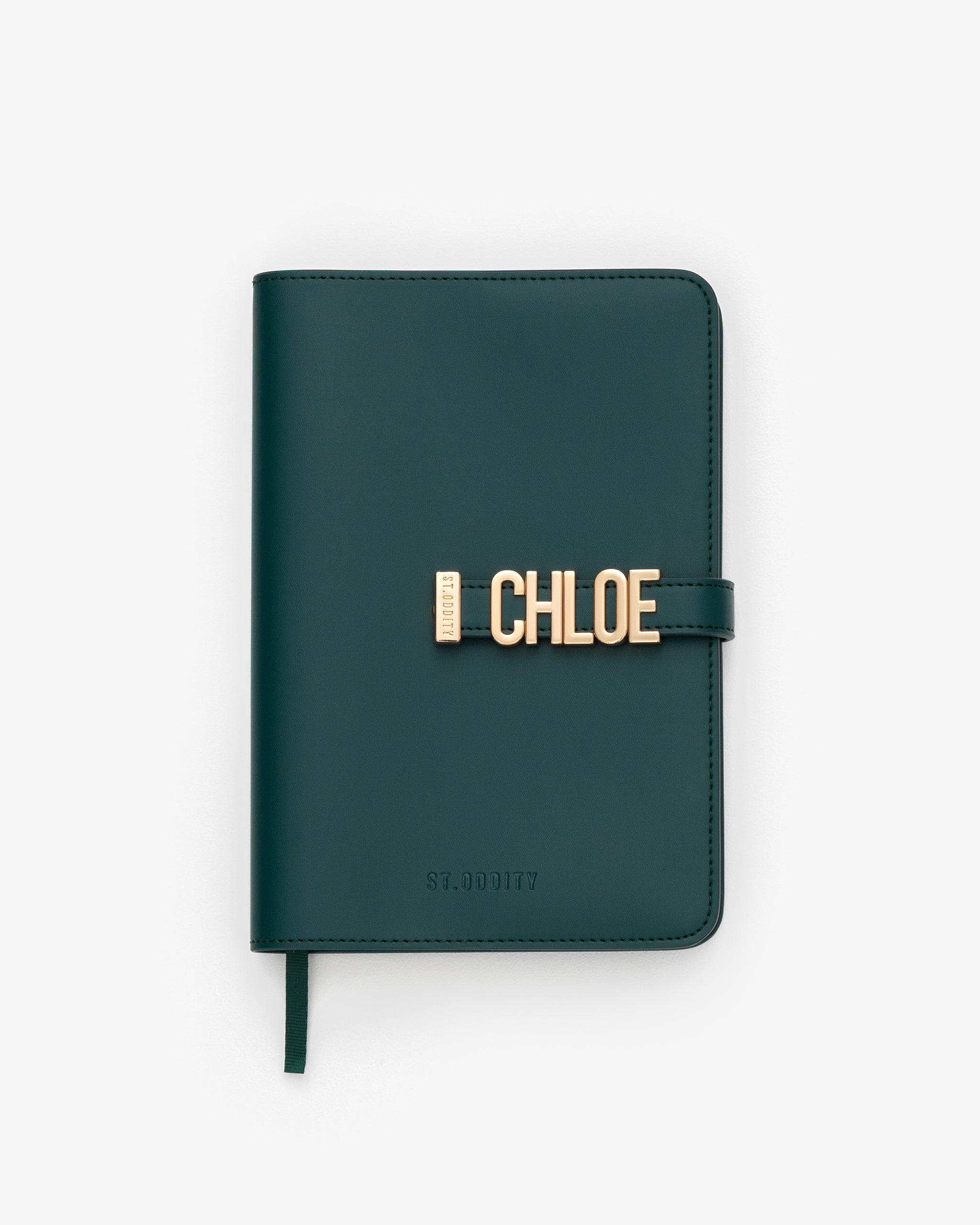 A5 Notebook in Forest Green with Personalised Hardware