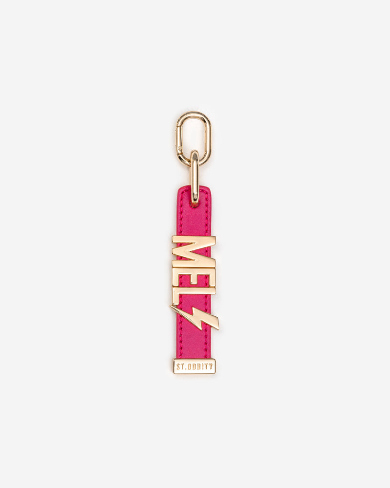 Charm in Hot Pink with Personalised Hardware