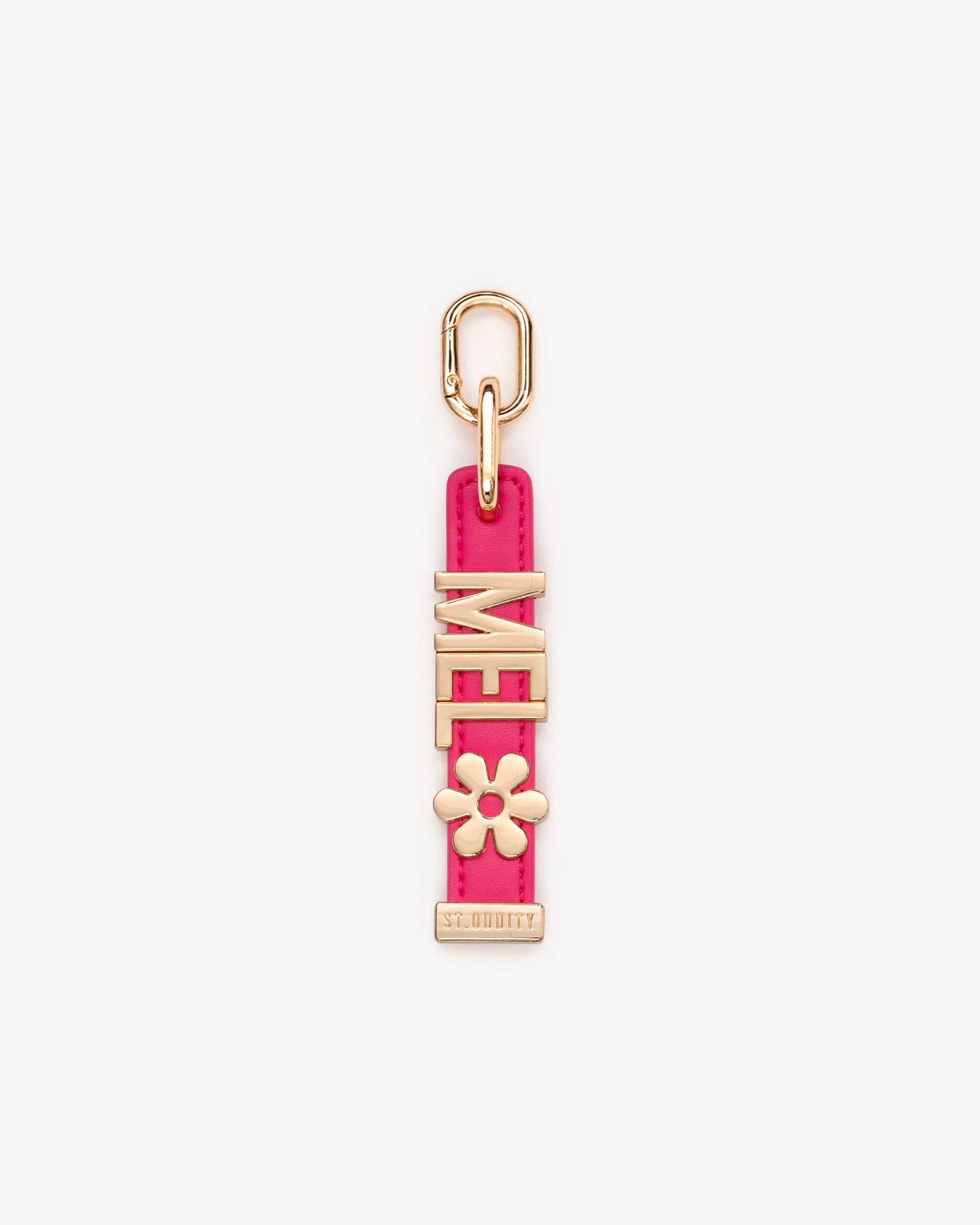 Charm in Hot Pink with Personalised Hardware