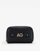 Cosmetic Pouch in Black/Gold with Personalised Hardware