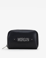 Cosmetic Pouch in Black/Gunmetal with Personalised Hardware