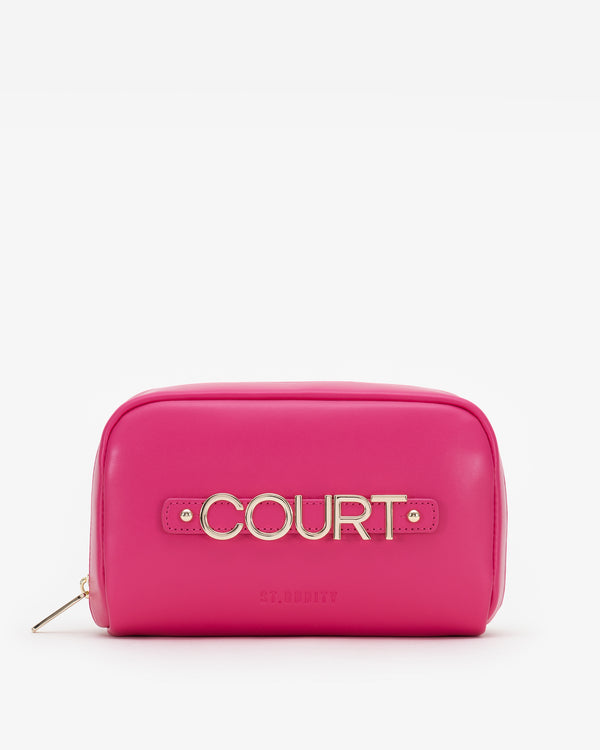 Cosmetic Pouch in Hot Pink with Personalised Hardware