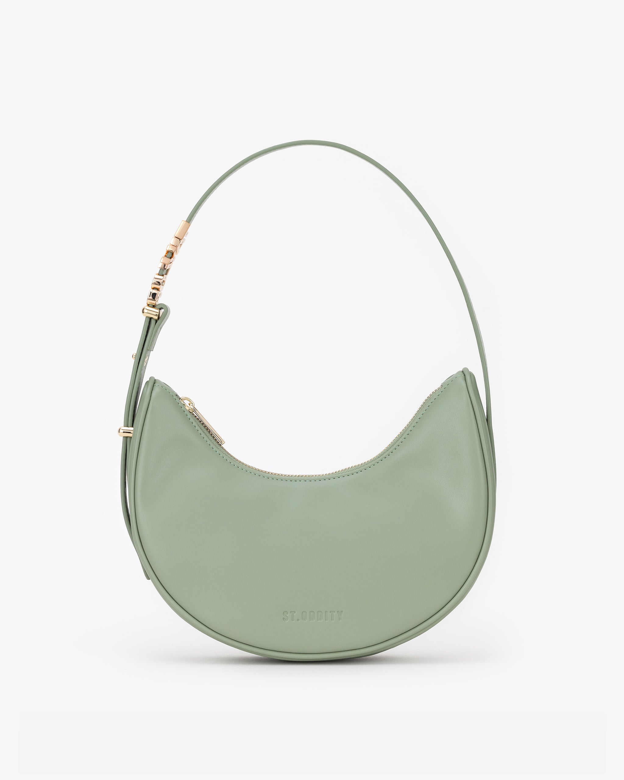 Pre-order (Mid-February): Crescent Shoulder Bag in Sage with Personalised Hardware