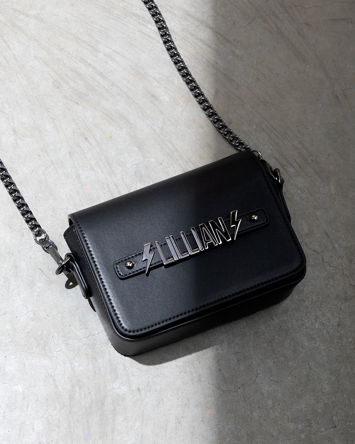 Crossbody Bag in Black with Personalised Hardware
