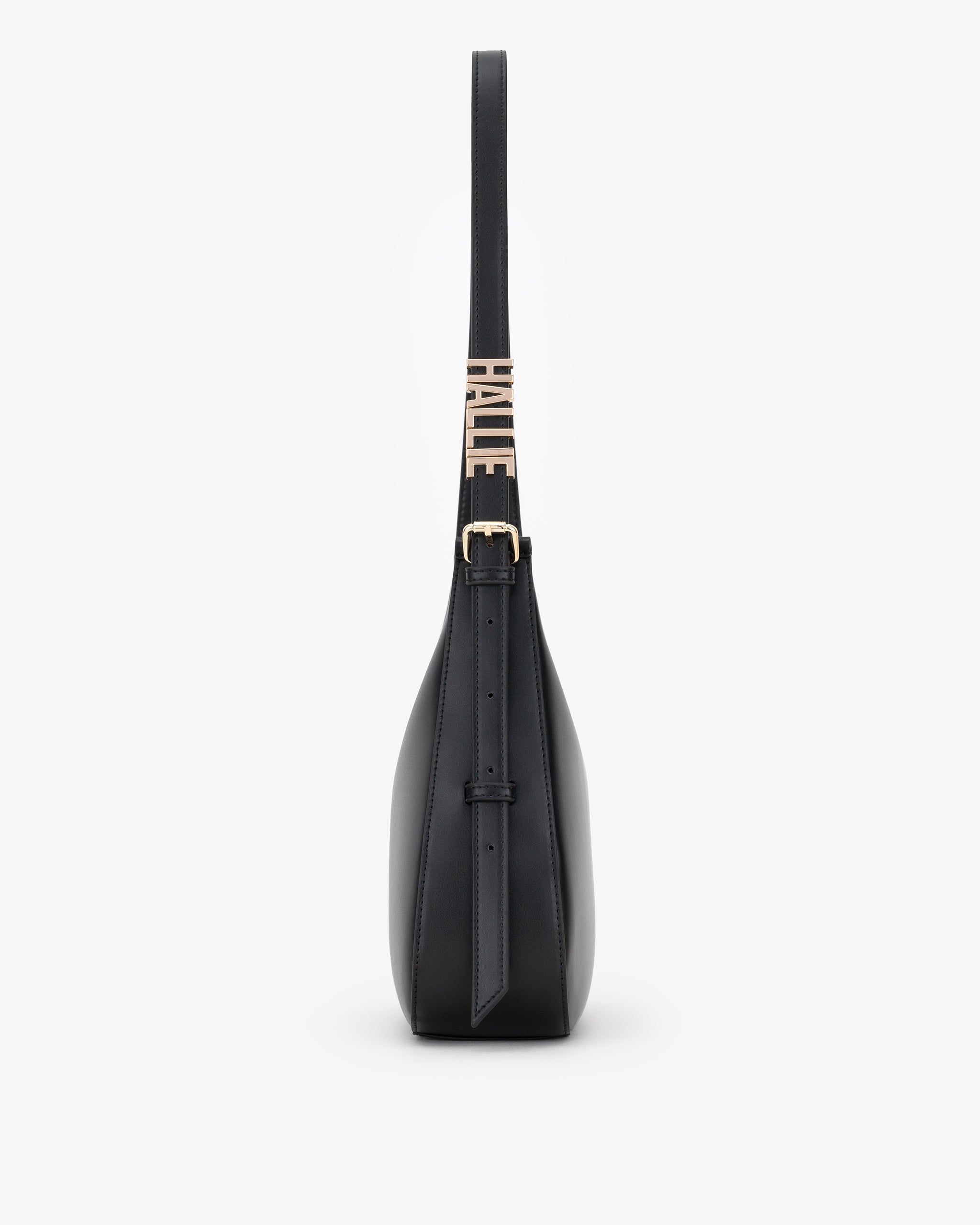 Day Shoulder Bag in Black/Gold with Personalised Hardware – St. Oddity