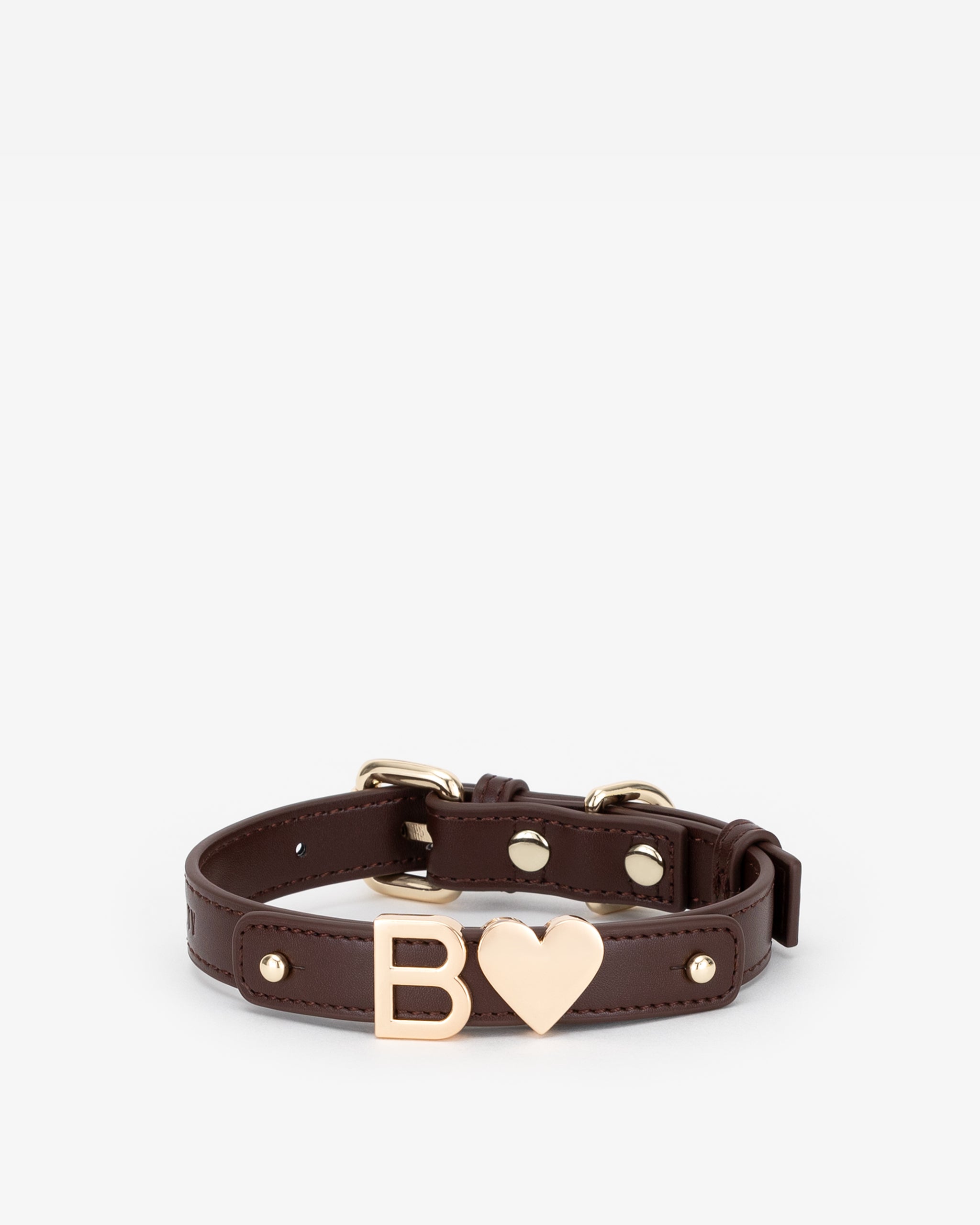 Dog Collar in Brown with Personalised Hardware