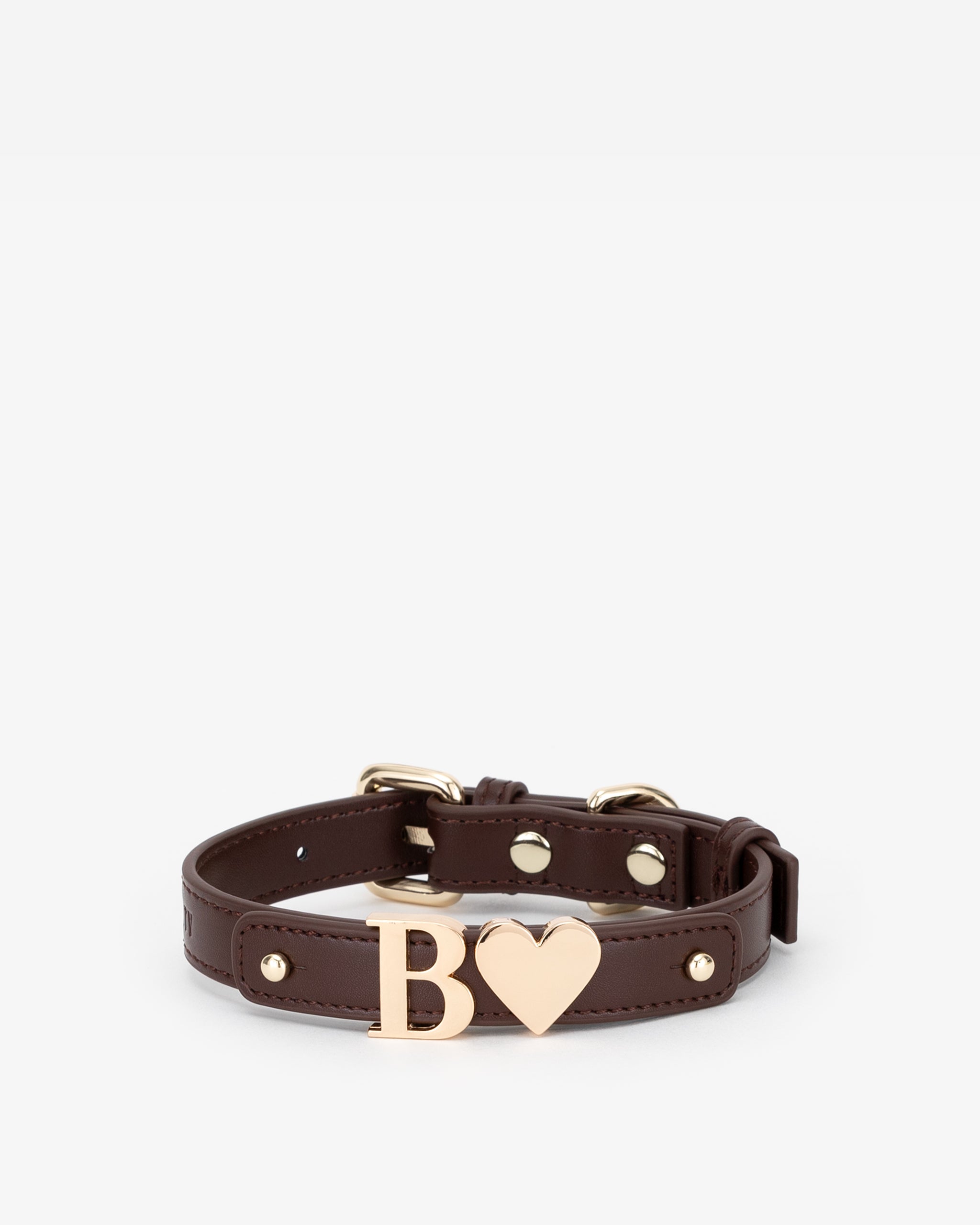 Dog Collar in Brown with Personalised Hardware