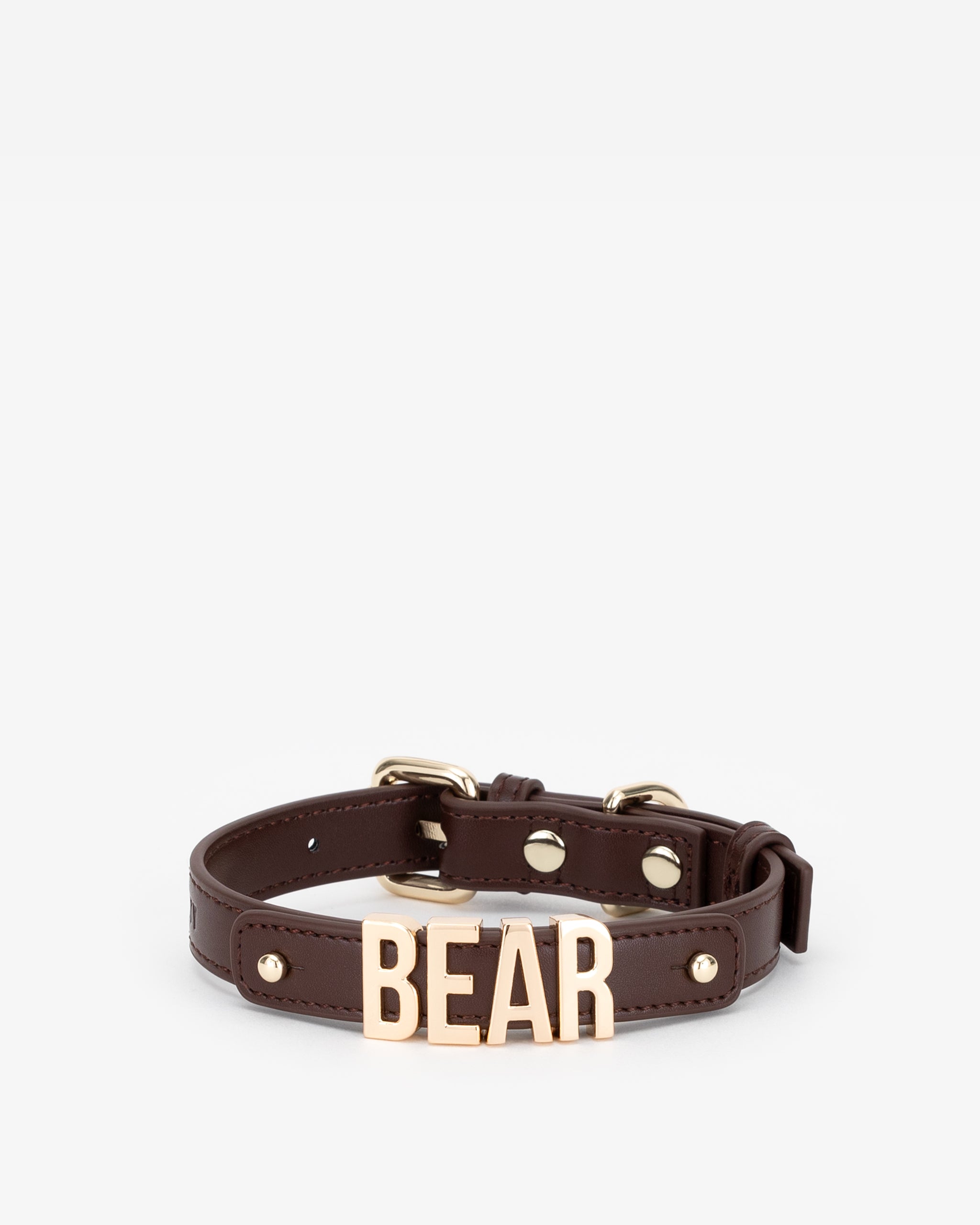 Dog Collar in Brown with Personalised Hardware