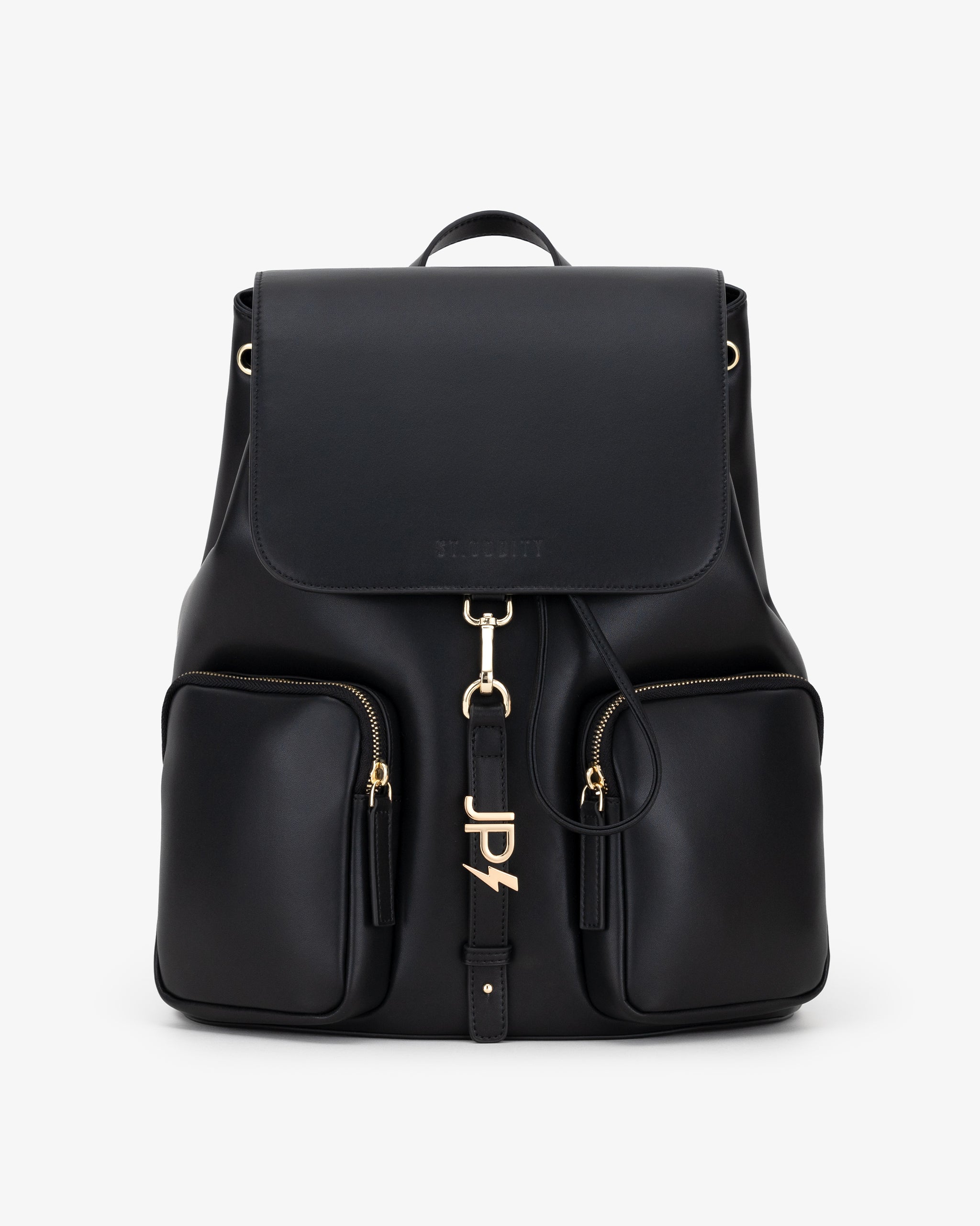 Backpack in Black/Gold with Personalised Hardware