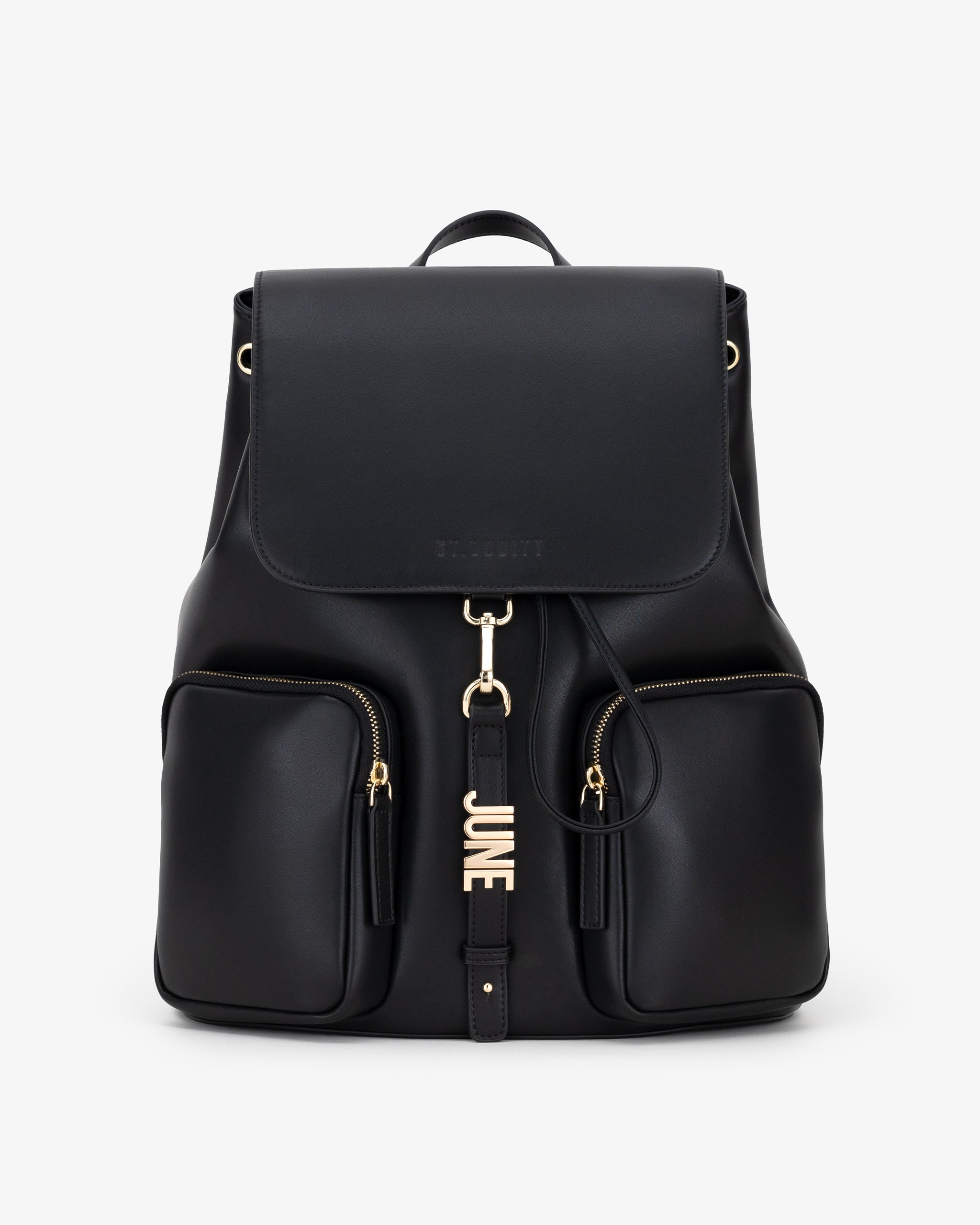 Pre-order (Mid-August): Backpack in Black/Gold with Personalised Hardw ...