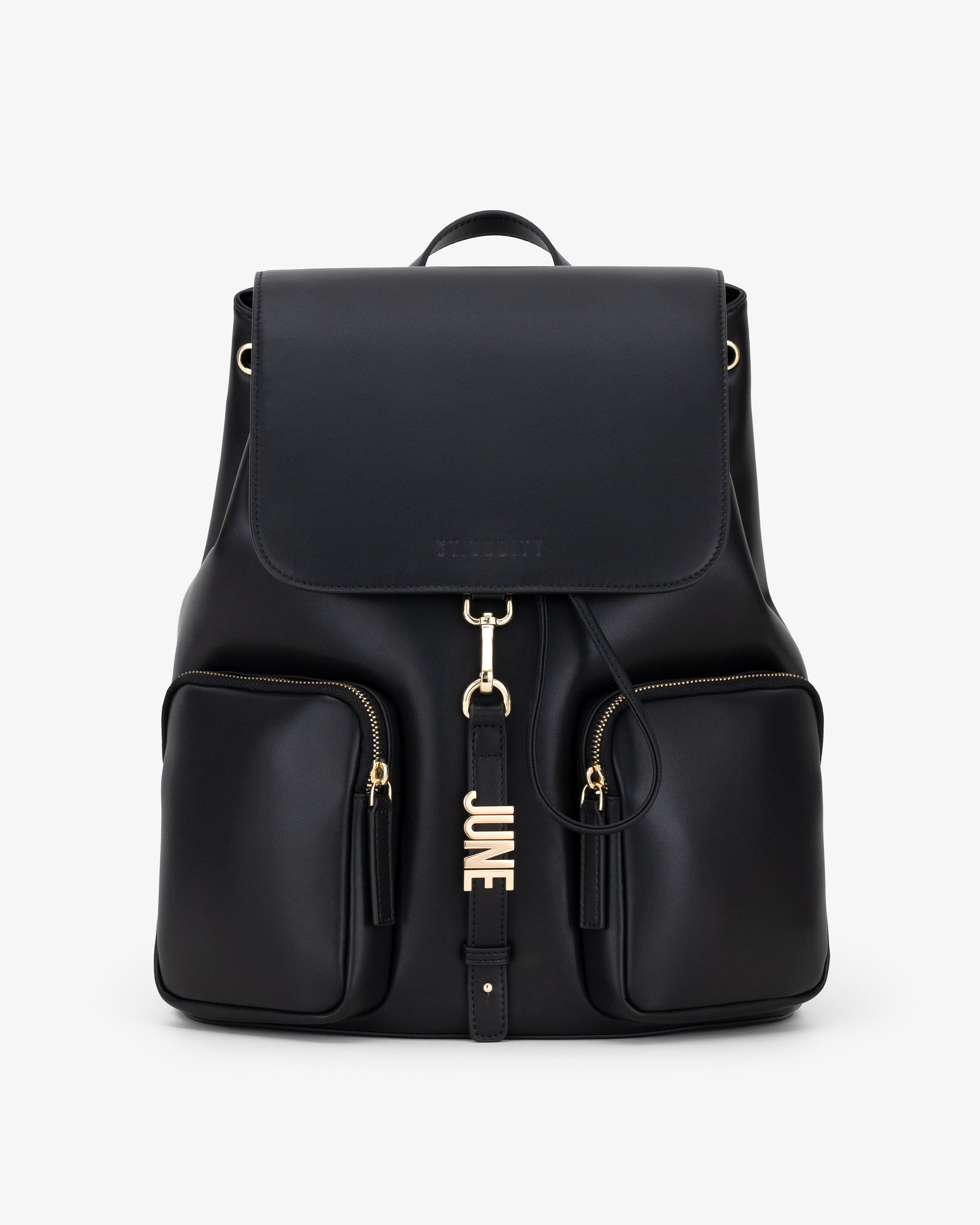 Backpack in Black/Gold with Personalised Hardware