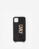 iPhone 15 Plus Case in Black/Gold with Personalised Hardware