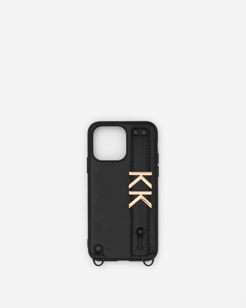 iPhone 15 Pro Case in Black/Gold with Personalised Hardware