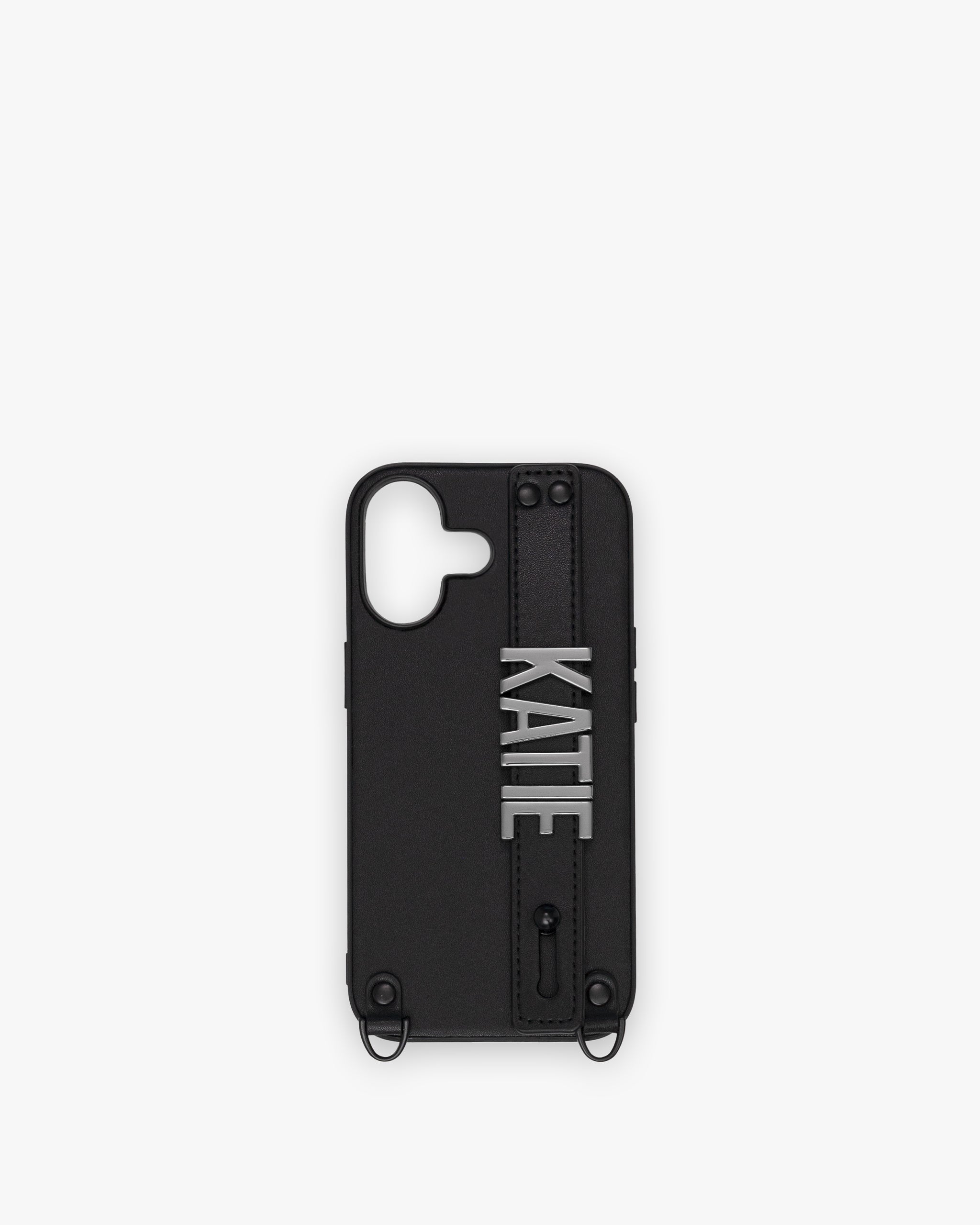 iPhone 16 Case in Black/Gunmetal with Personalised Hardware