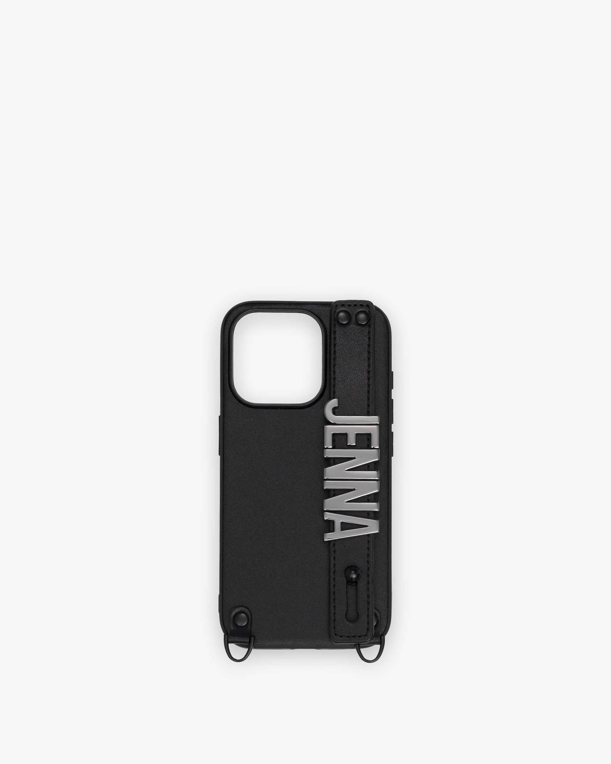 iPhone 15 Pro Case in Black/Gunmetal with Personalised Hardware